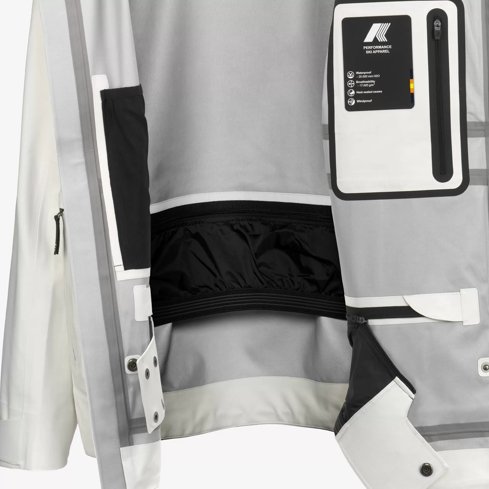 New K-Way BOZEL 3 LAYERS Whitegardenia