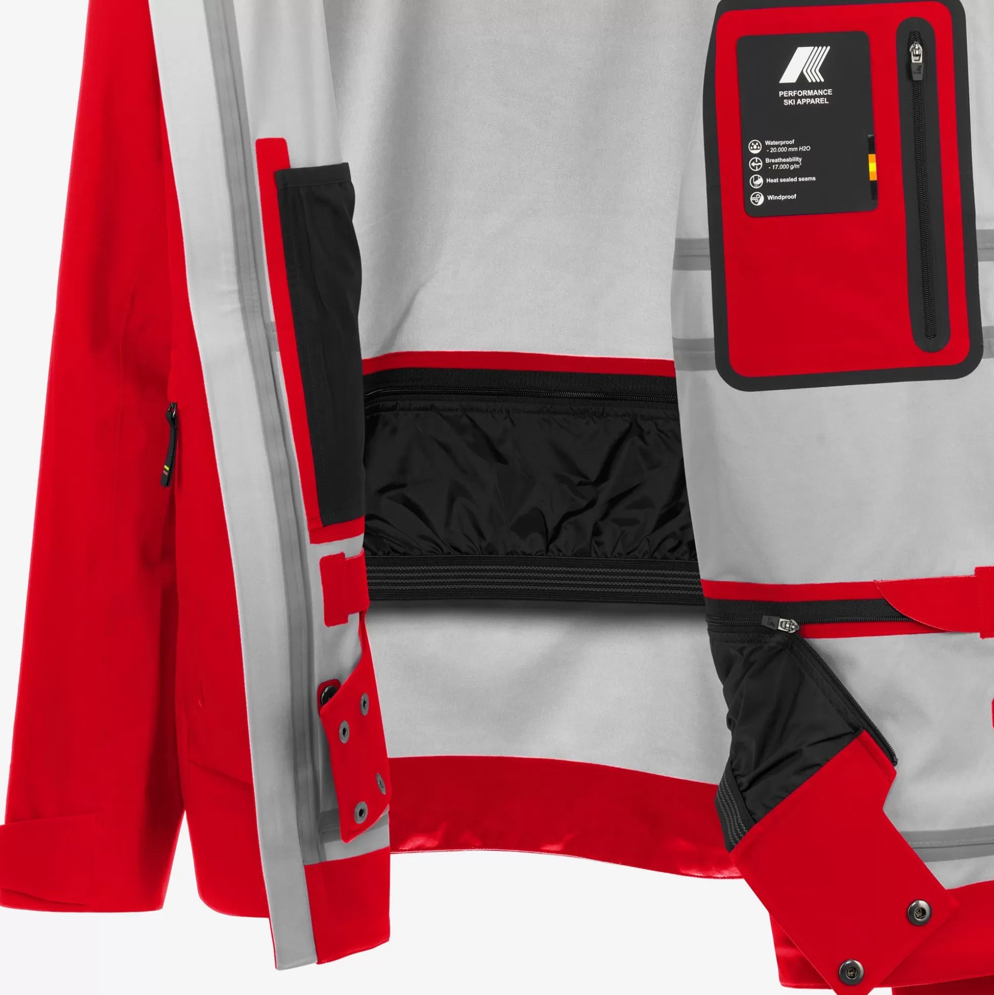 Outlet K-Way BOZEL 3 LAYERS Red