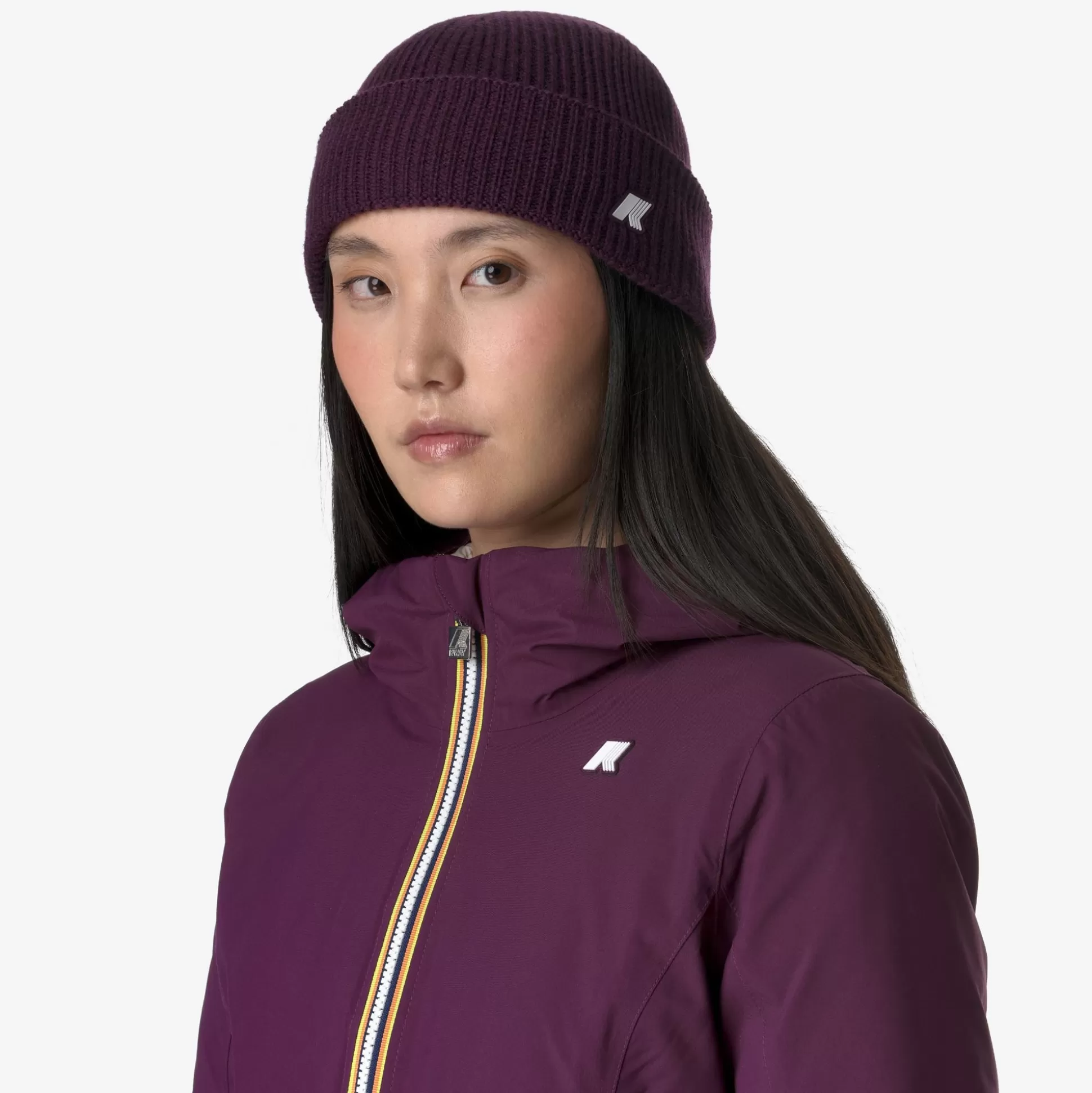 Fashion K-Way BRICE CARDIGAN STITCH WOOL Violetdkpurplemelange