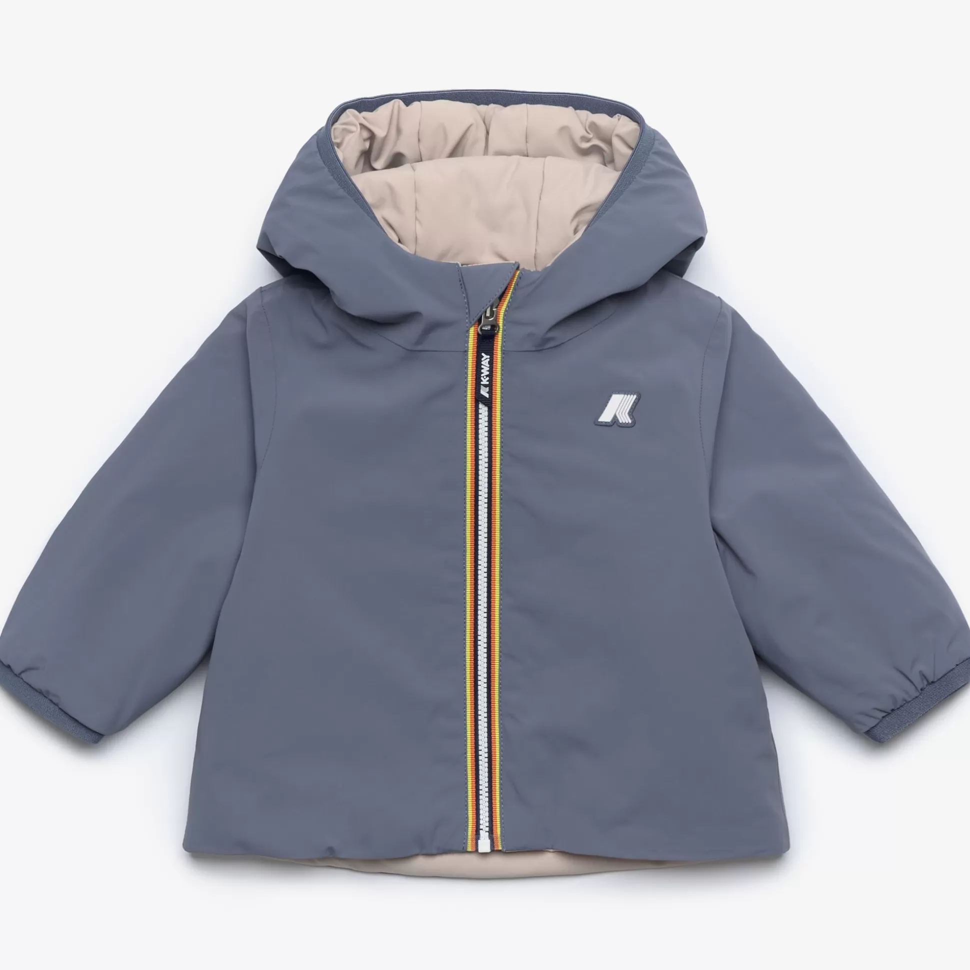Sale K-Way E. JACK ST WARM REVERSIBLE Greyblueavio-beigegrey