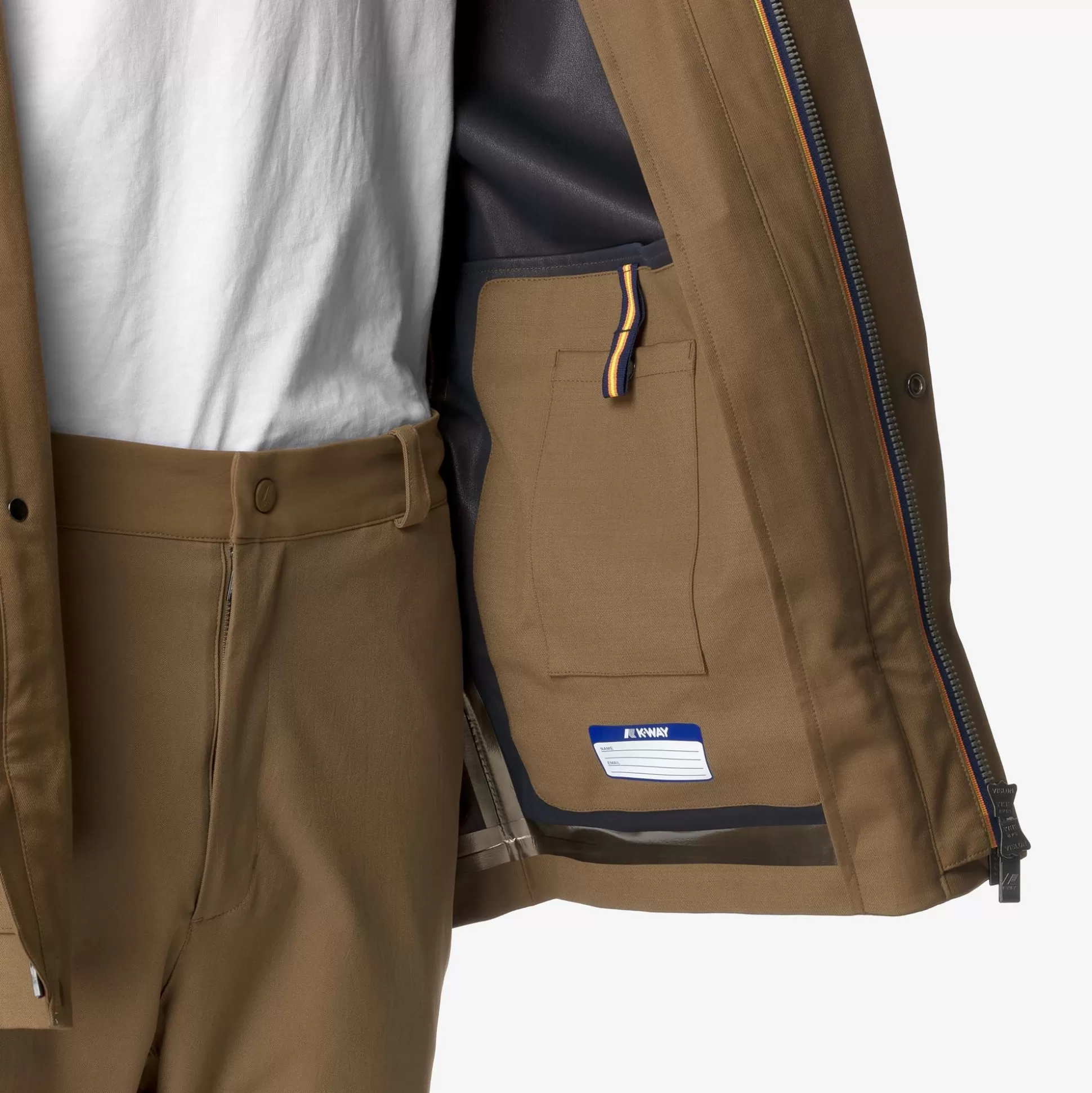 Discount K-Way ERHAL TECH WOOL BLEND Browncorda-bluedepth
