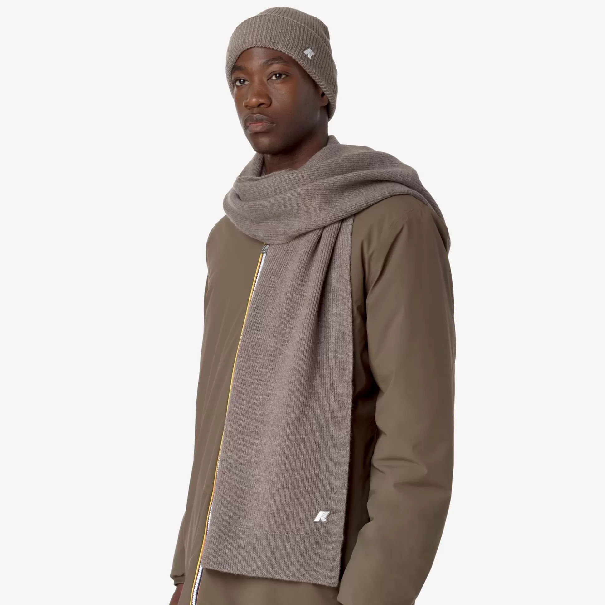 New K-Way ETIENNE CARDIGAN STITCH WOOL Beigetaupemelange