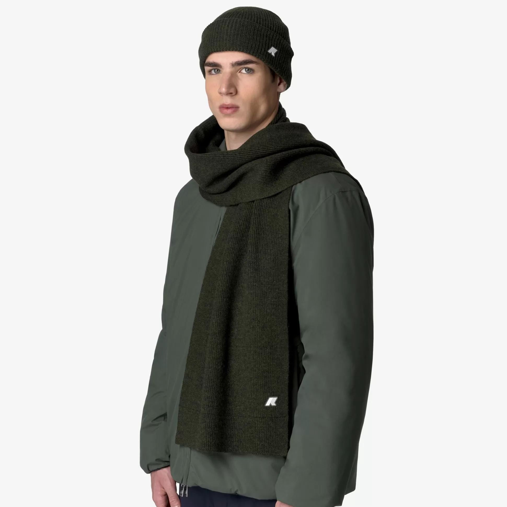 Cheap K-Way ETIENNE CARDIGAN STITCH WOOL Greenblackishmelange