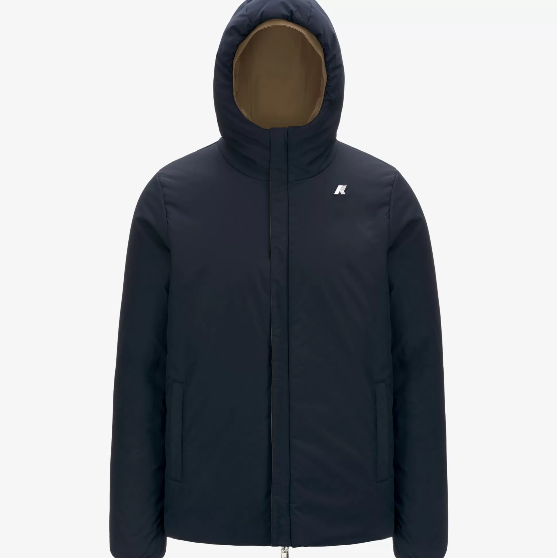 New K-Way JACK ST WARM REVERSIBLE Browncorda-bluedepth