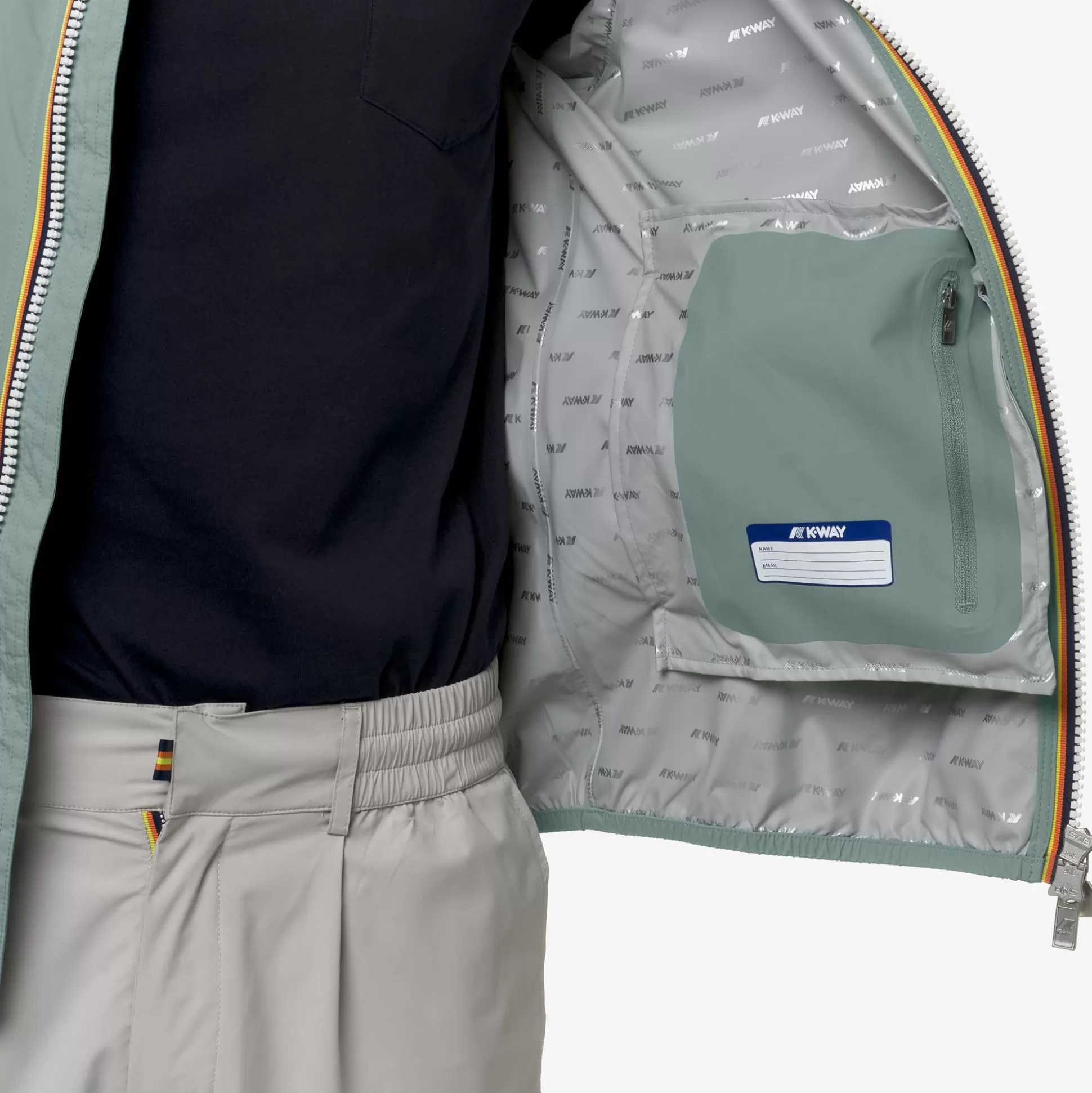 Outlet K-Way JACK STRETCH DOT Greenmold