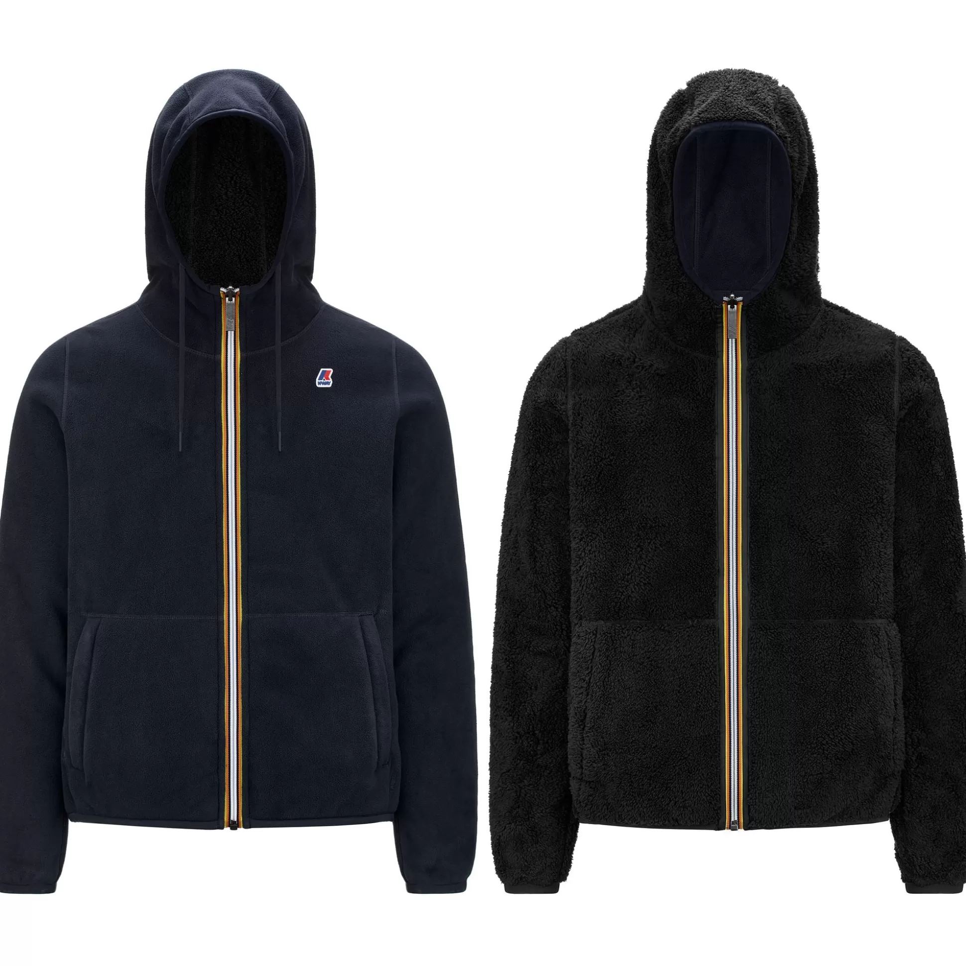 Discount K-Way JACQUES POLAR REVERSIBLE Bluedepth-blackpure