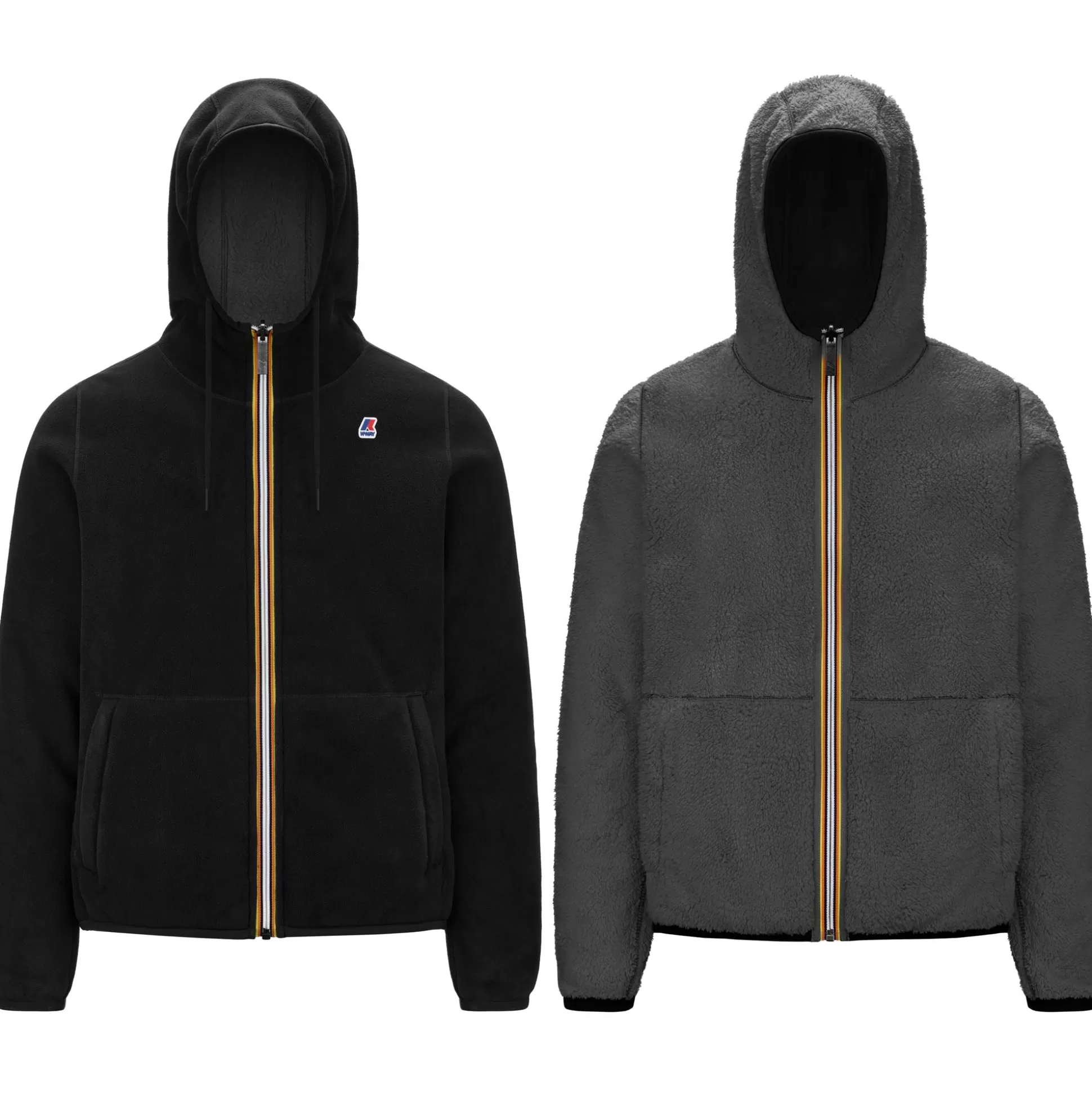 Outlet K-Way JACQUES POLAR REVERSIBLE Blackpure-greysmoked