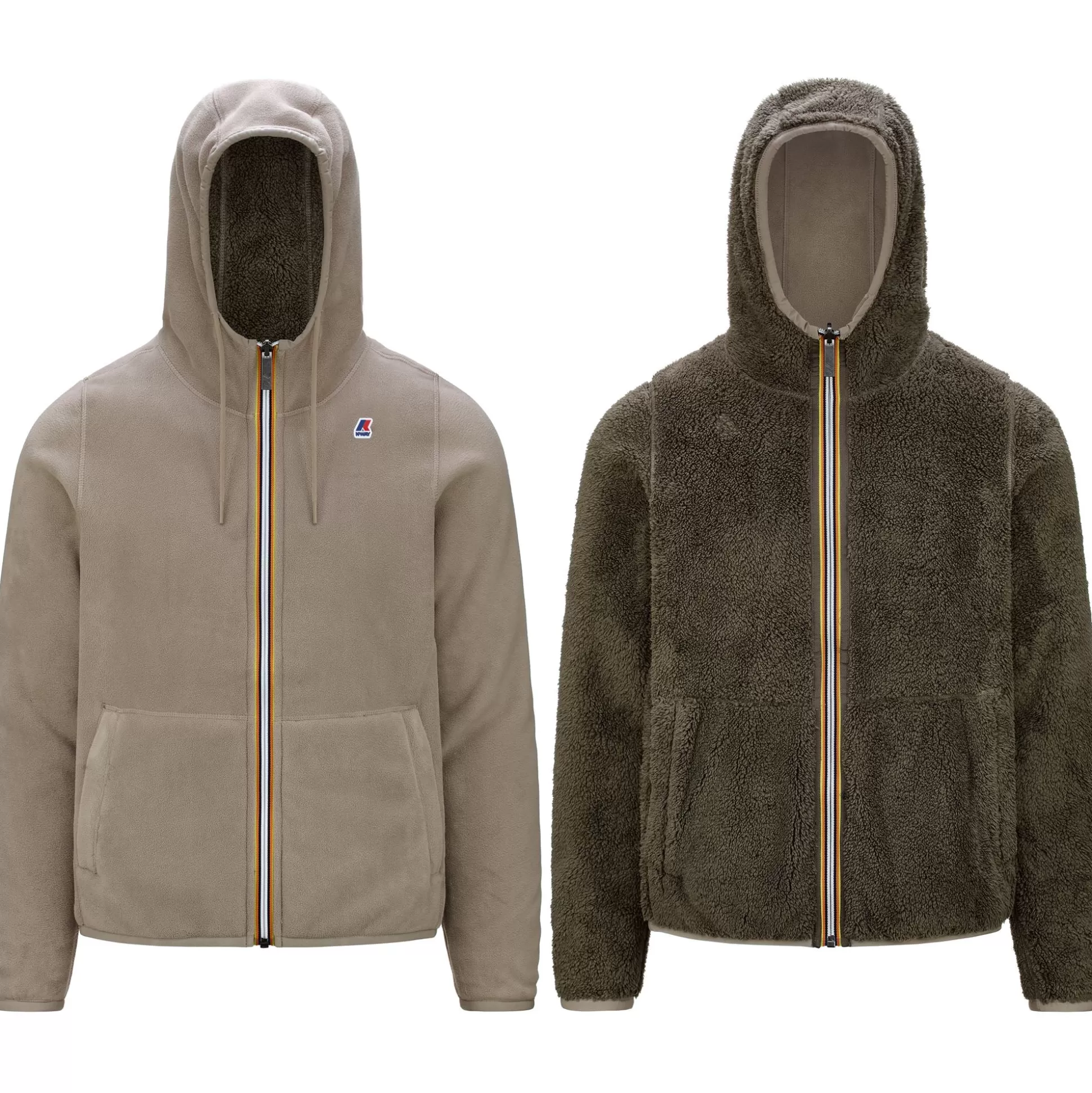 Discount K-Way JACQUES POLAR REVERSIBLE Beigetaupe-browm