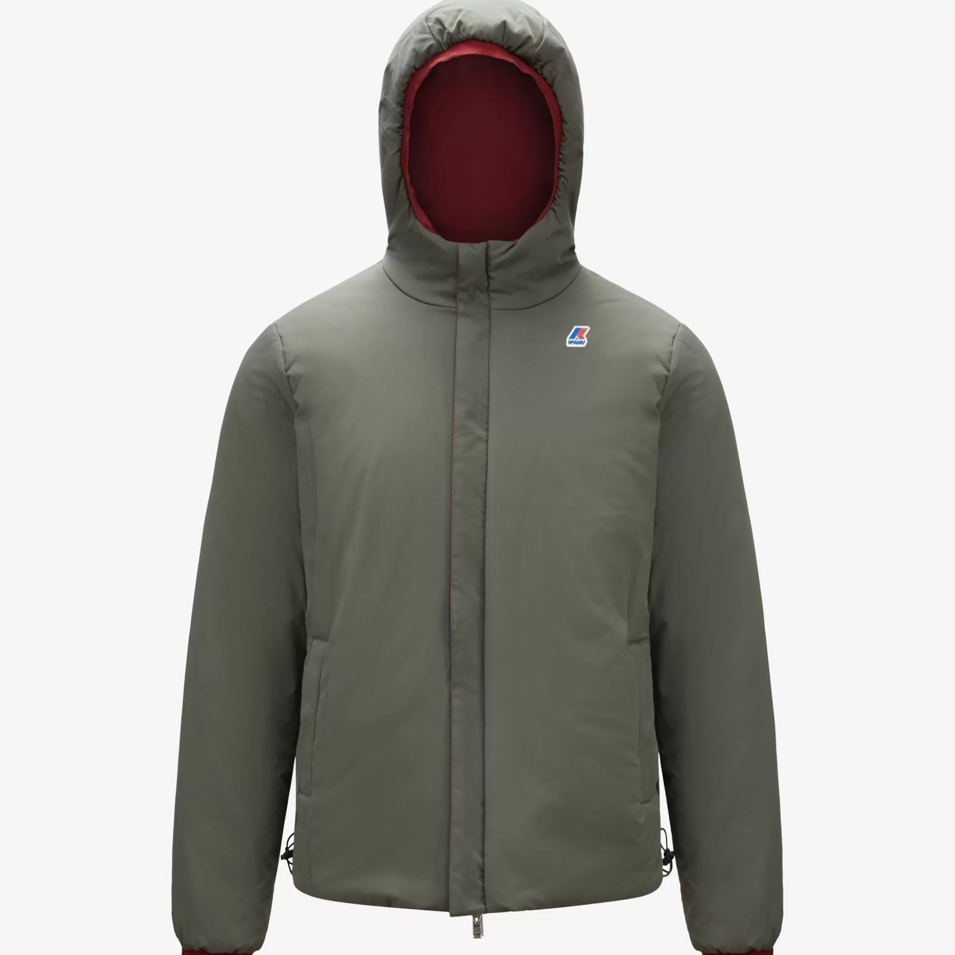 New K-Way JACQUES WARM REVERSIBLE Reddk-greenblk