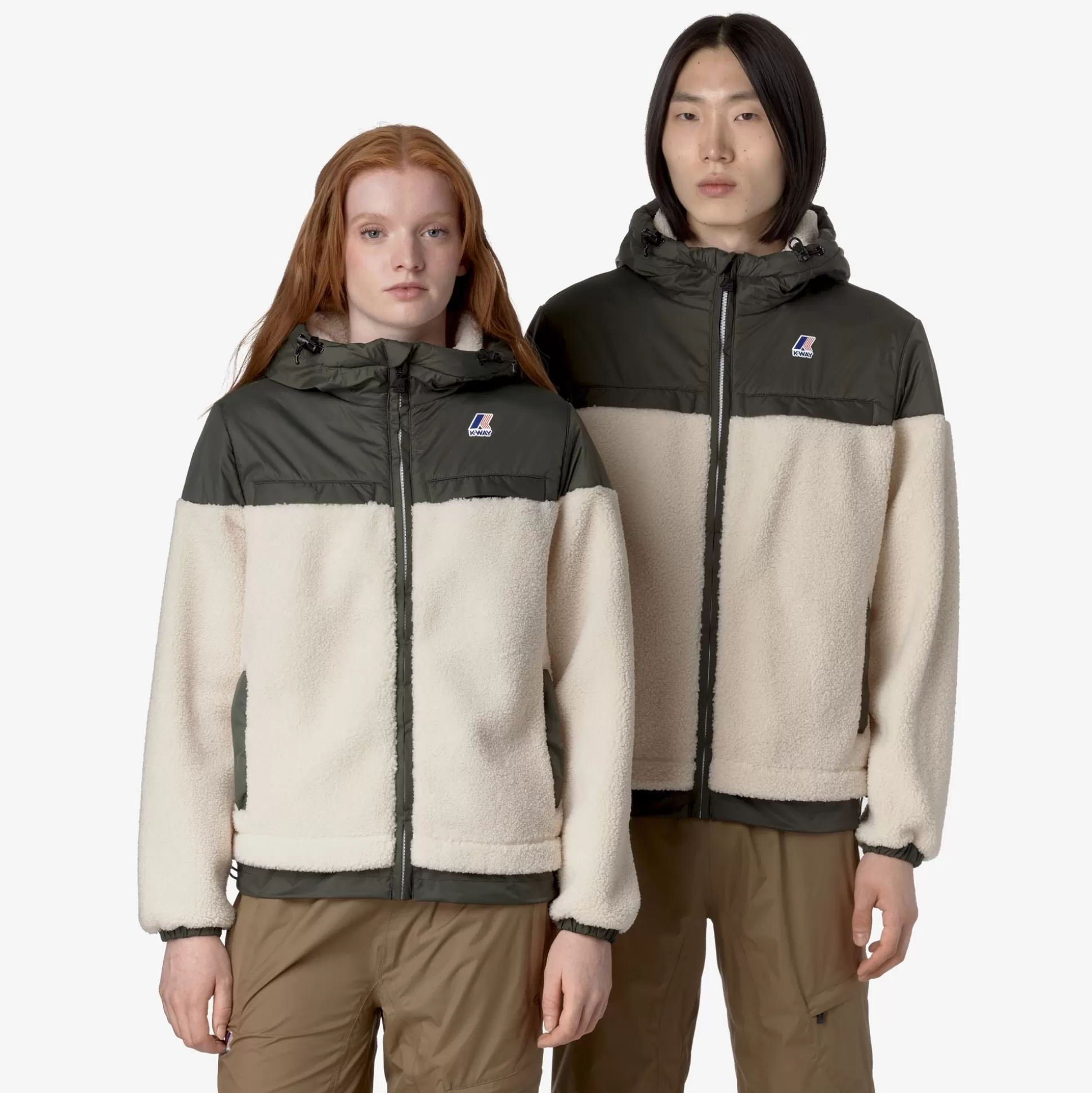 Store K-Way LE VRAI 3.0 JILDAZ ORSETTO Ecru-greenblackish