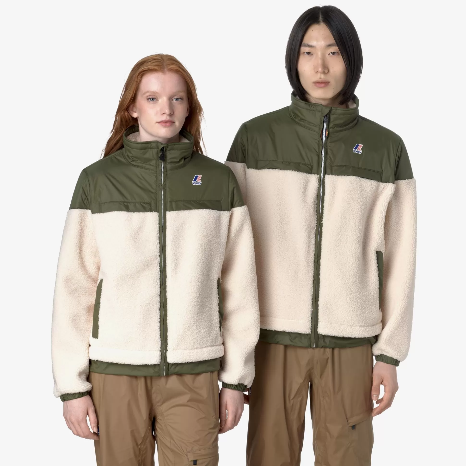 Flash Sale K-Way LE VRAI 3.0 JILDE ORSETTO Ecru-greencypress