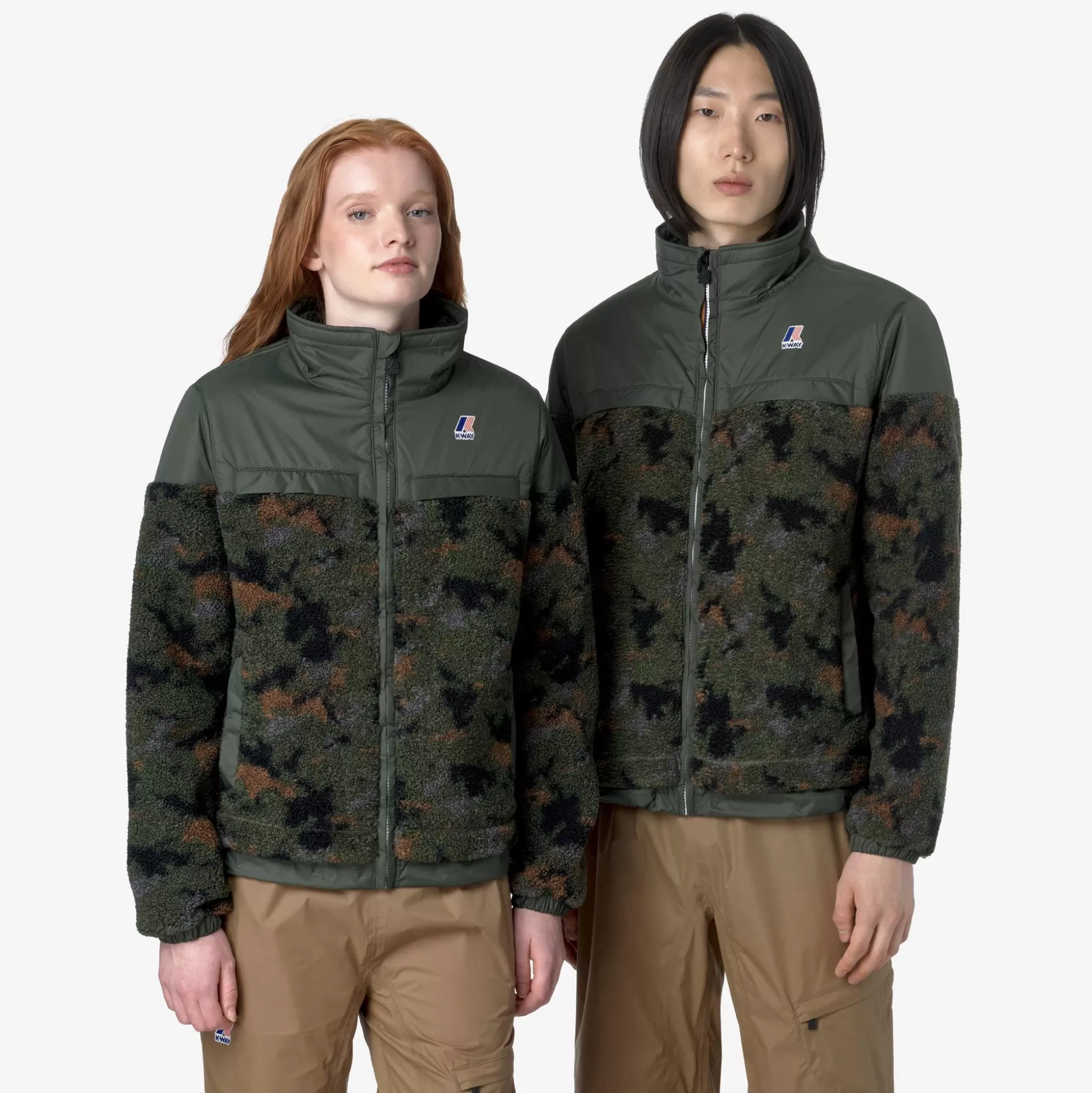 Fashion K-Way LE VRAI 3.0 JILDE PRINTED ORSETTO Greenblackish-camogreenblack