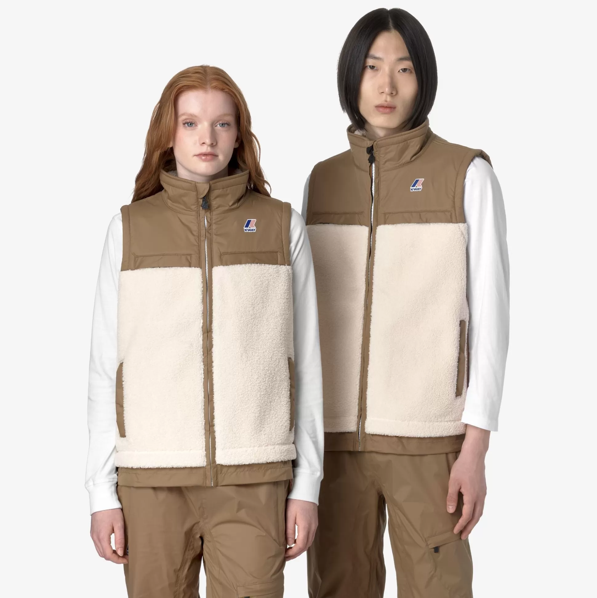 Fashion K-Way LE VRAI 3.0 JILE ORSETTO Ecru-browncorda