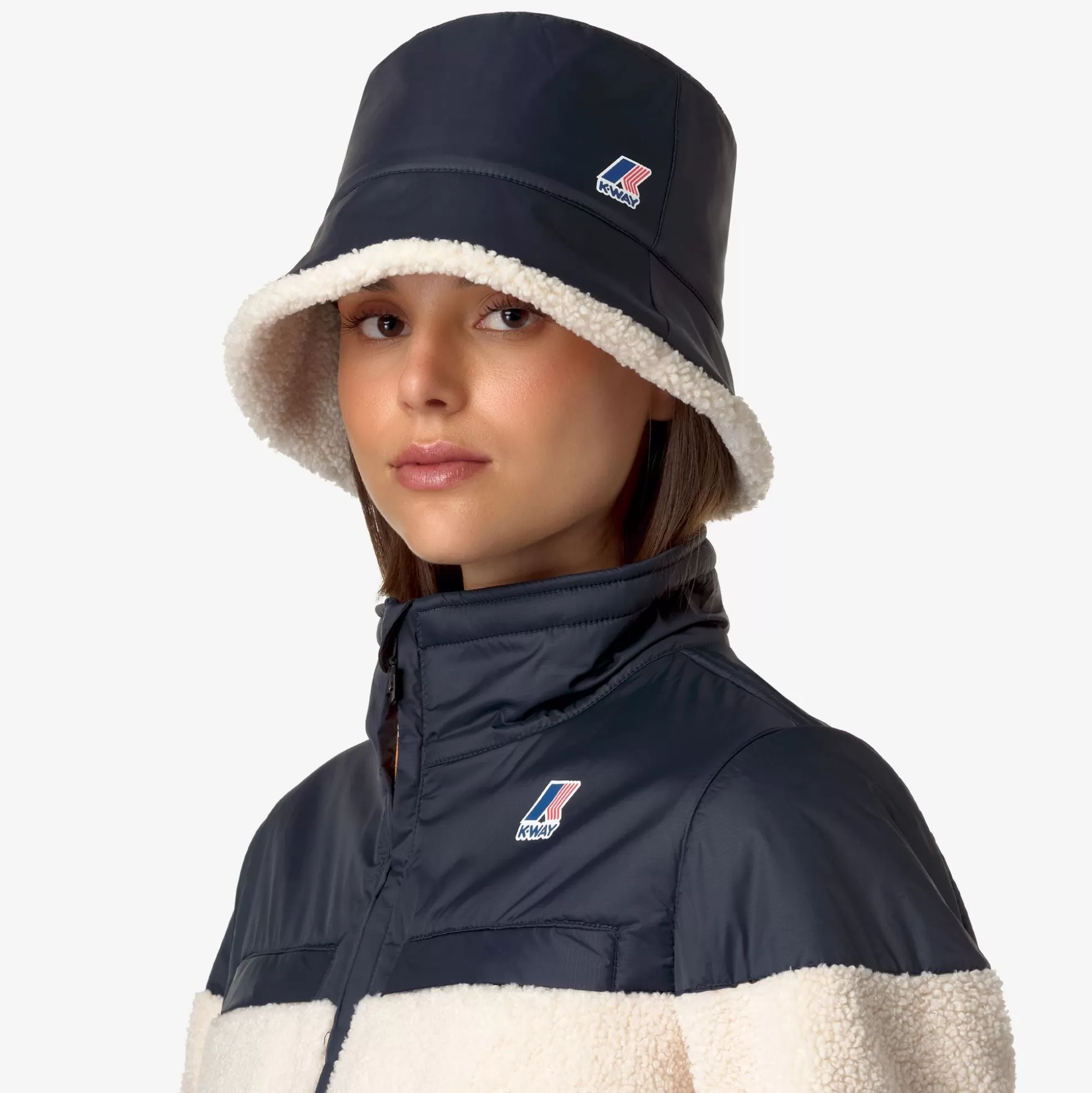 Best Sale K-Way LE VRAI 3.0 PASCALLE ORSETTO Ecru-bluedepth