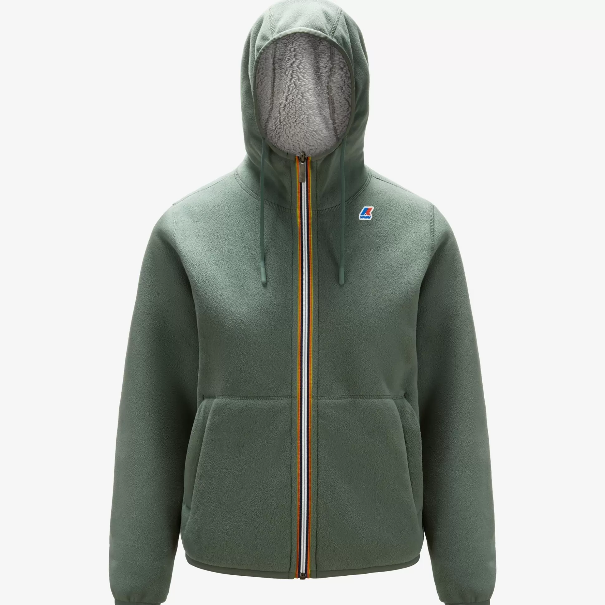 Shop K-Way LILY POLAR REVERSIBLE Greenlaurel-greylt