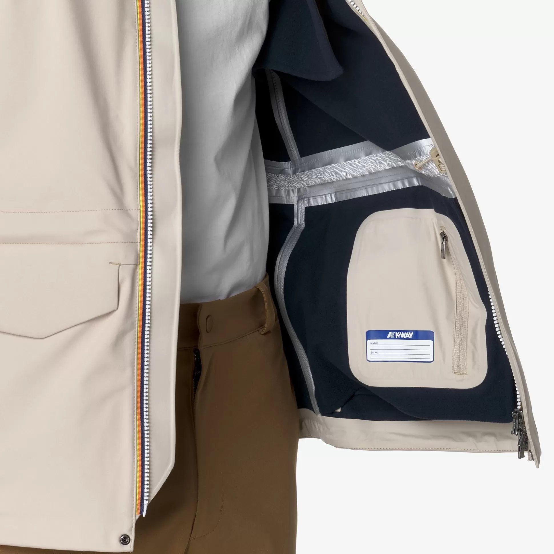 New K-Way MANPHY BONDED Beigeg-blued