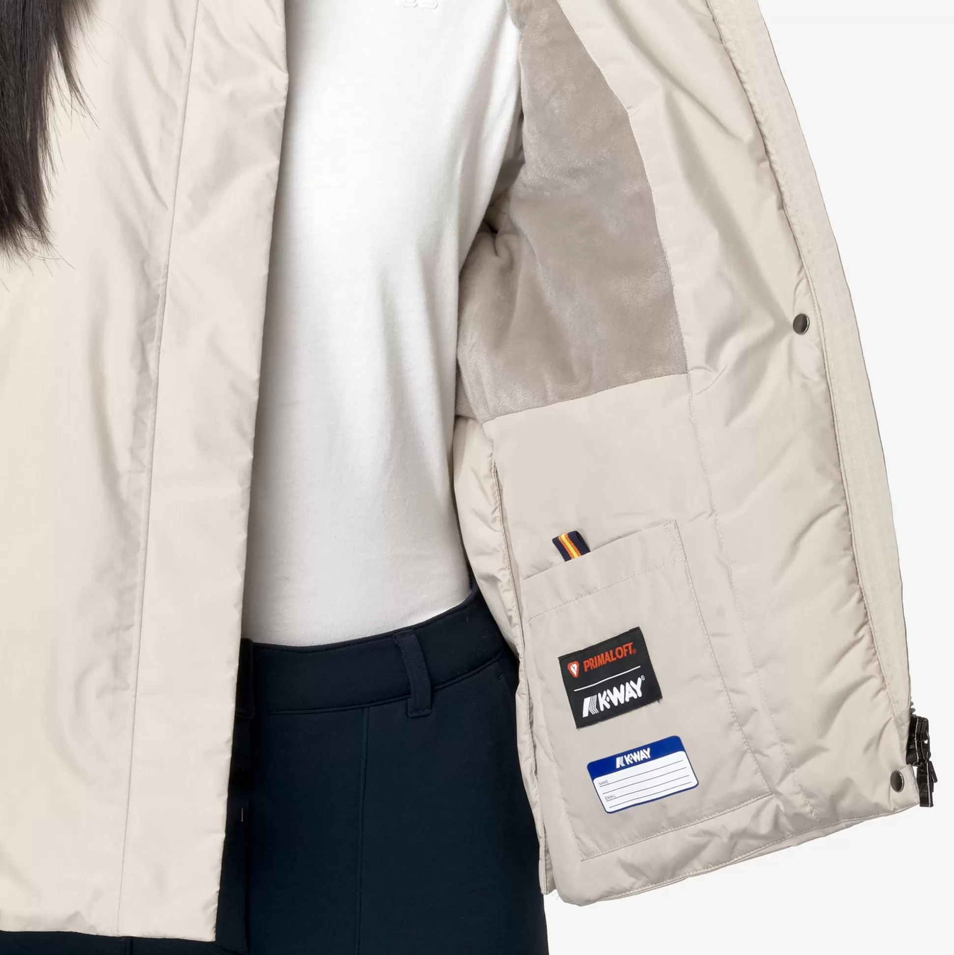 Cheap K-Way MARLETTE SOFT TOUCH MARMOTTA Beigeg-greyb