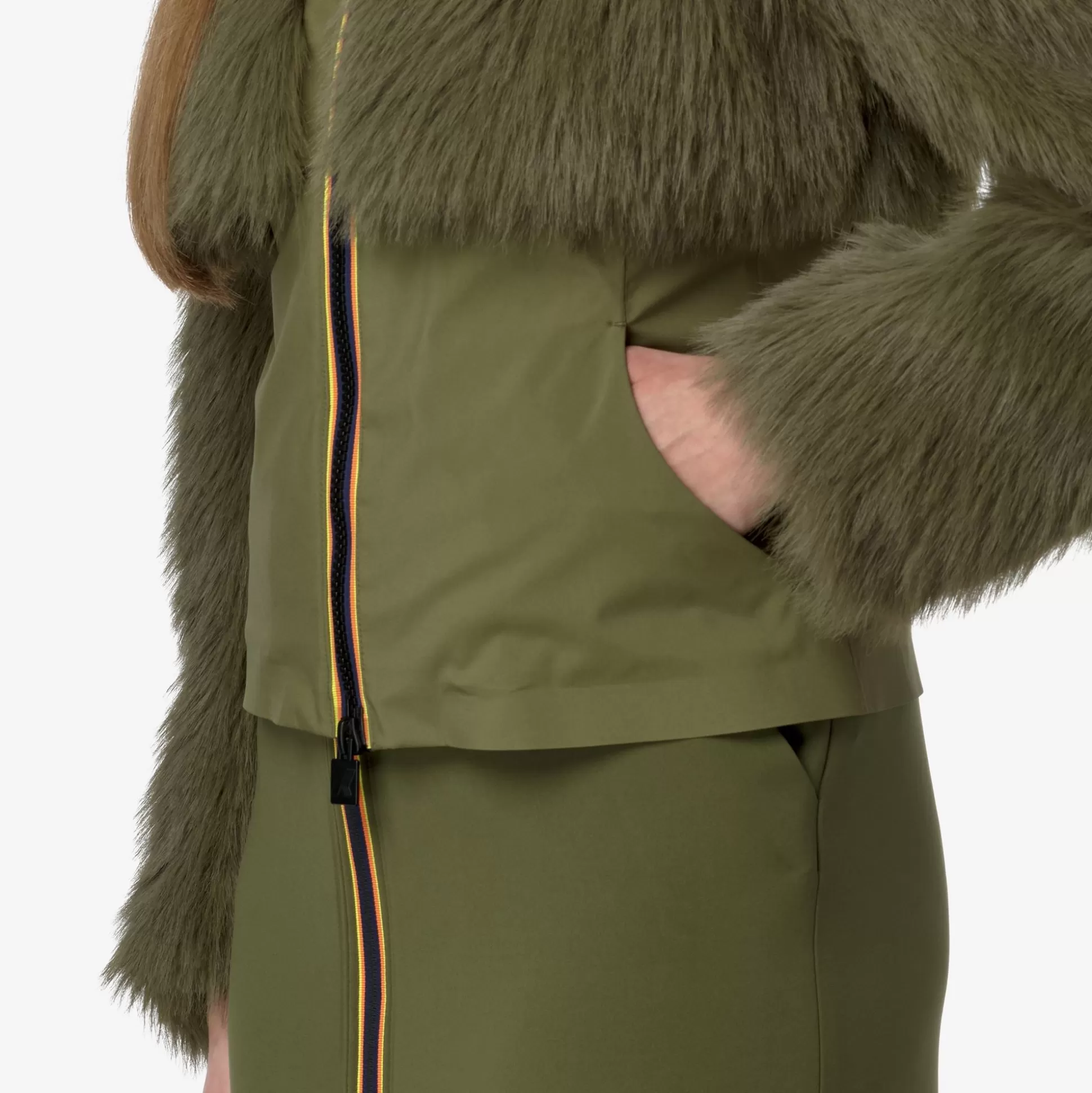 Shop K-Way MEL ECO FUR BONDED Greenwinter-blackash