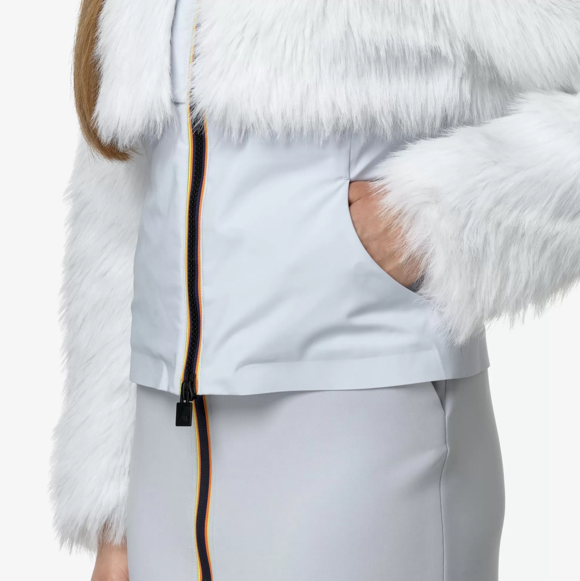 New K-Way MEL ECO FUR BONDED Greylilla-blackash