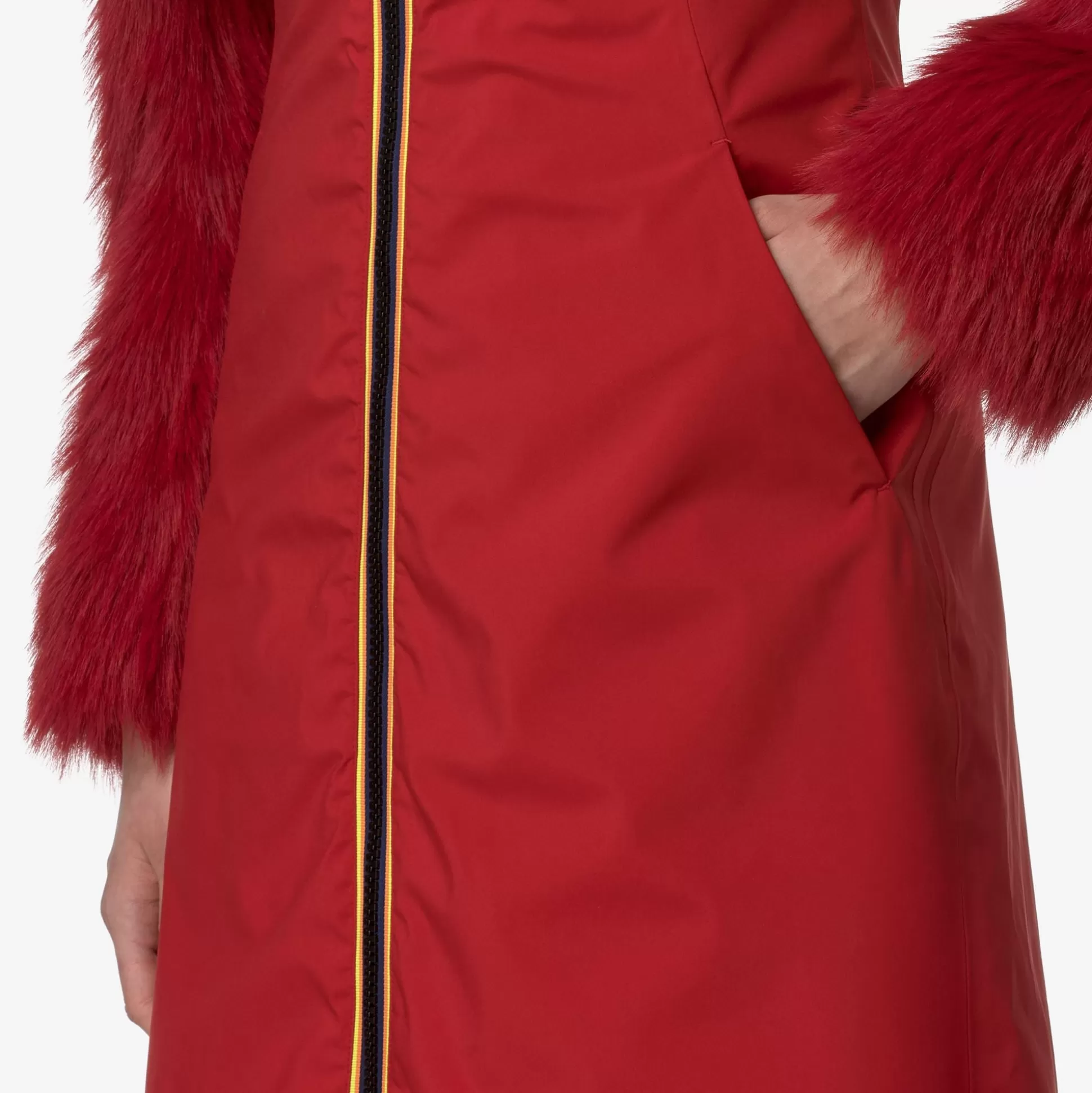 Shop K-Way MENIL ECO FUR BONDED Red-blackash