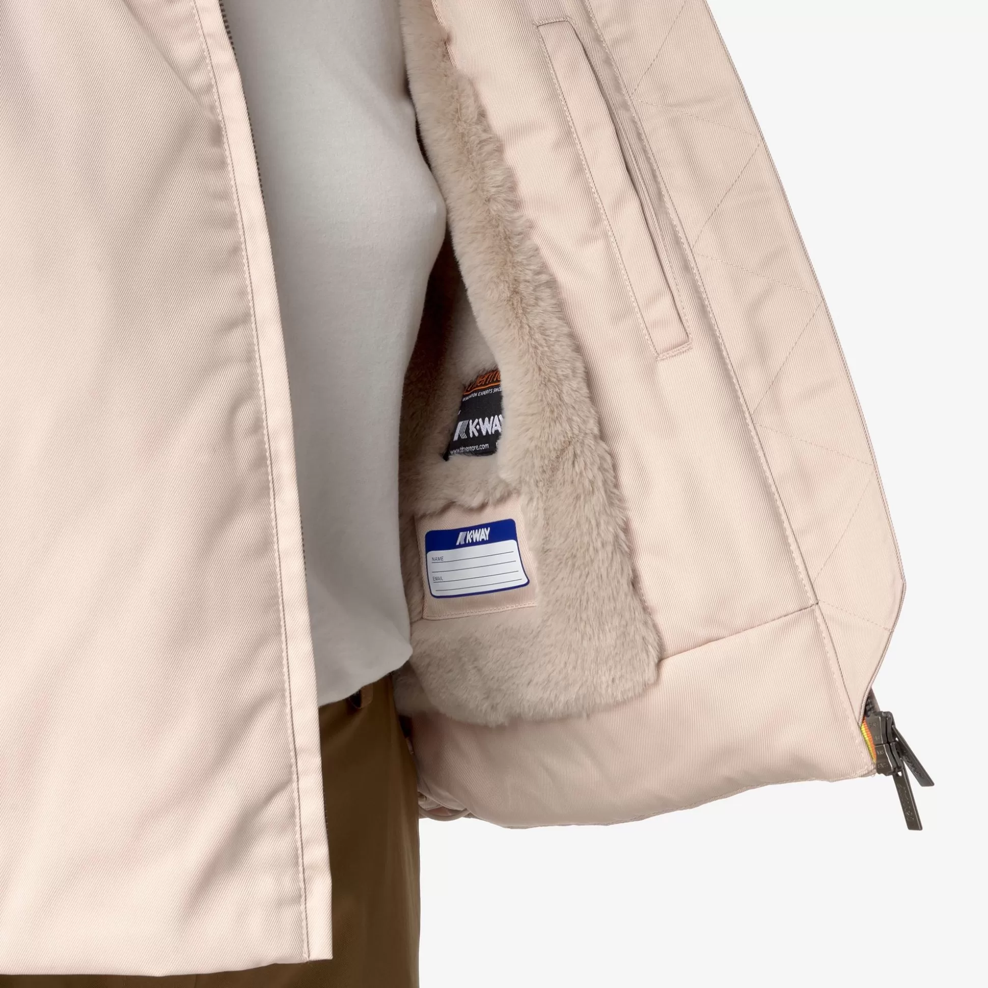 Discount K-Way OLGA TWILL FUR Pinktint-natural