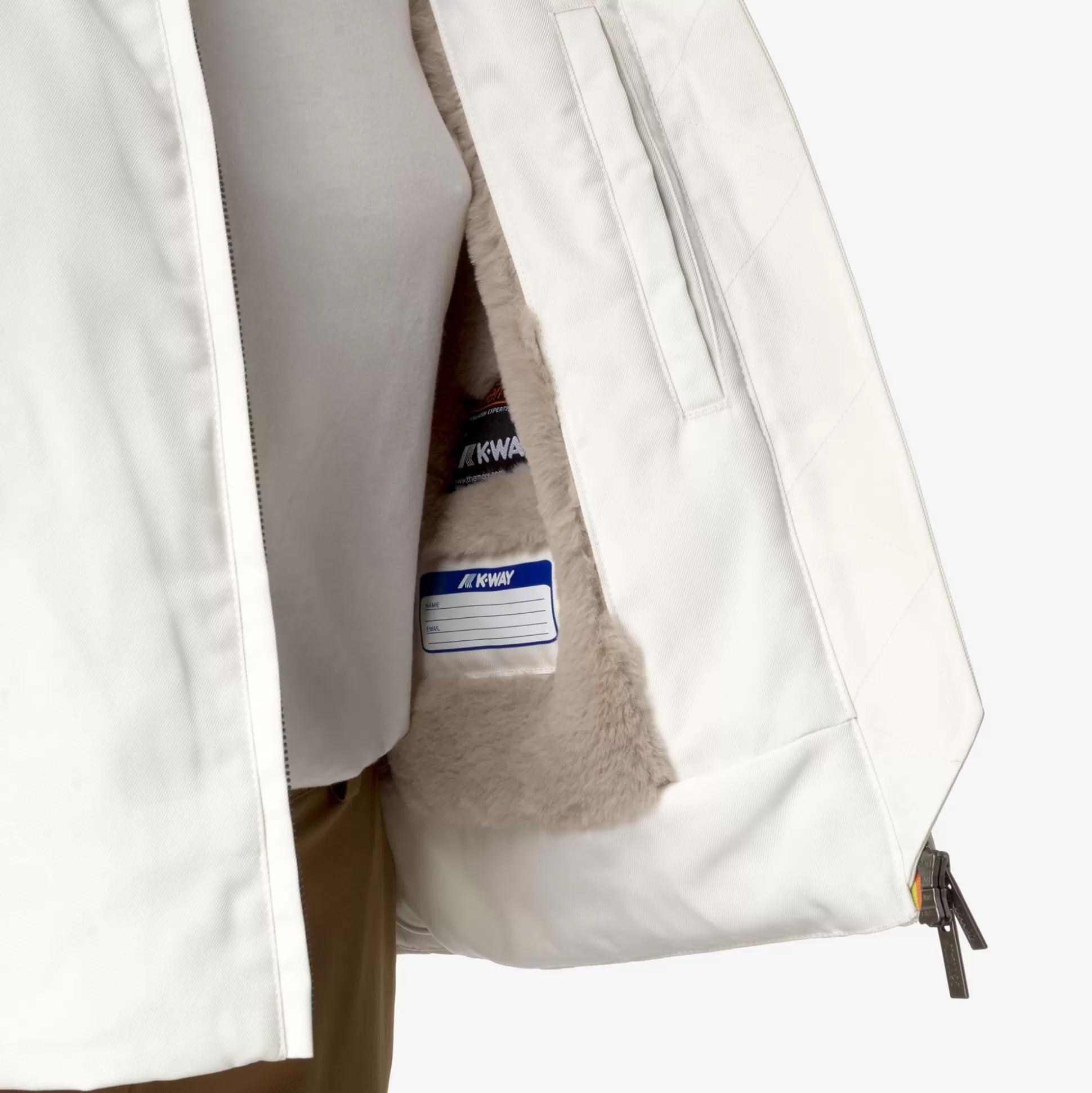 New K-Way OLGA TWILL FUR Whitegardenia-natural