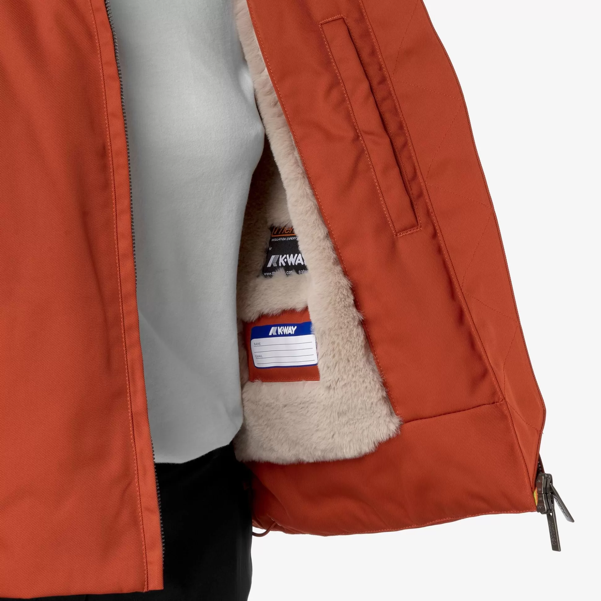 New K-Way OLGA TWILL FUR Redpompeian-natural