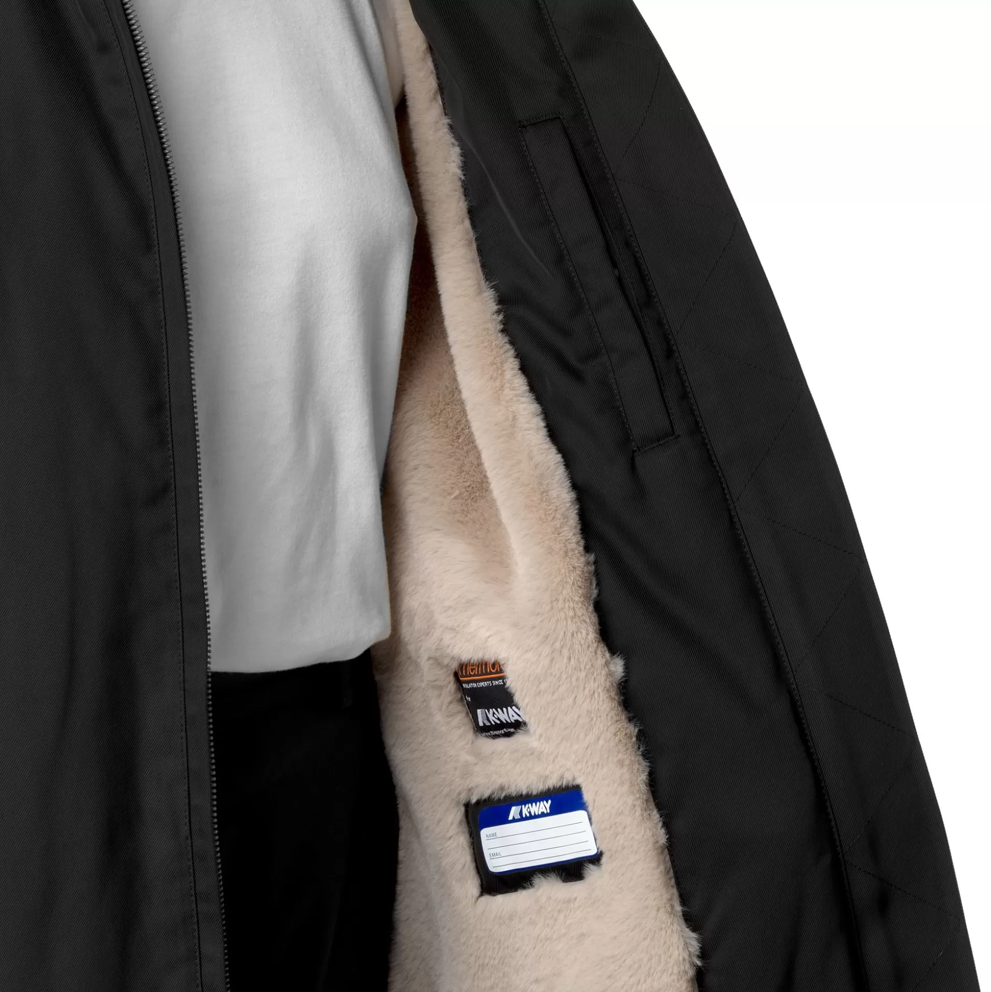 Flash Sale K-Way OLLER TWILL FUR Blackpure-natural