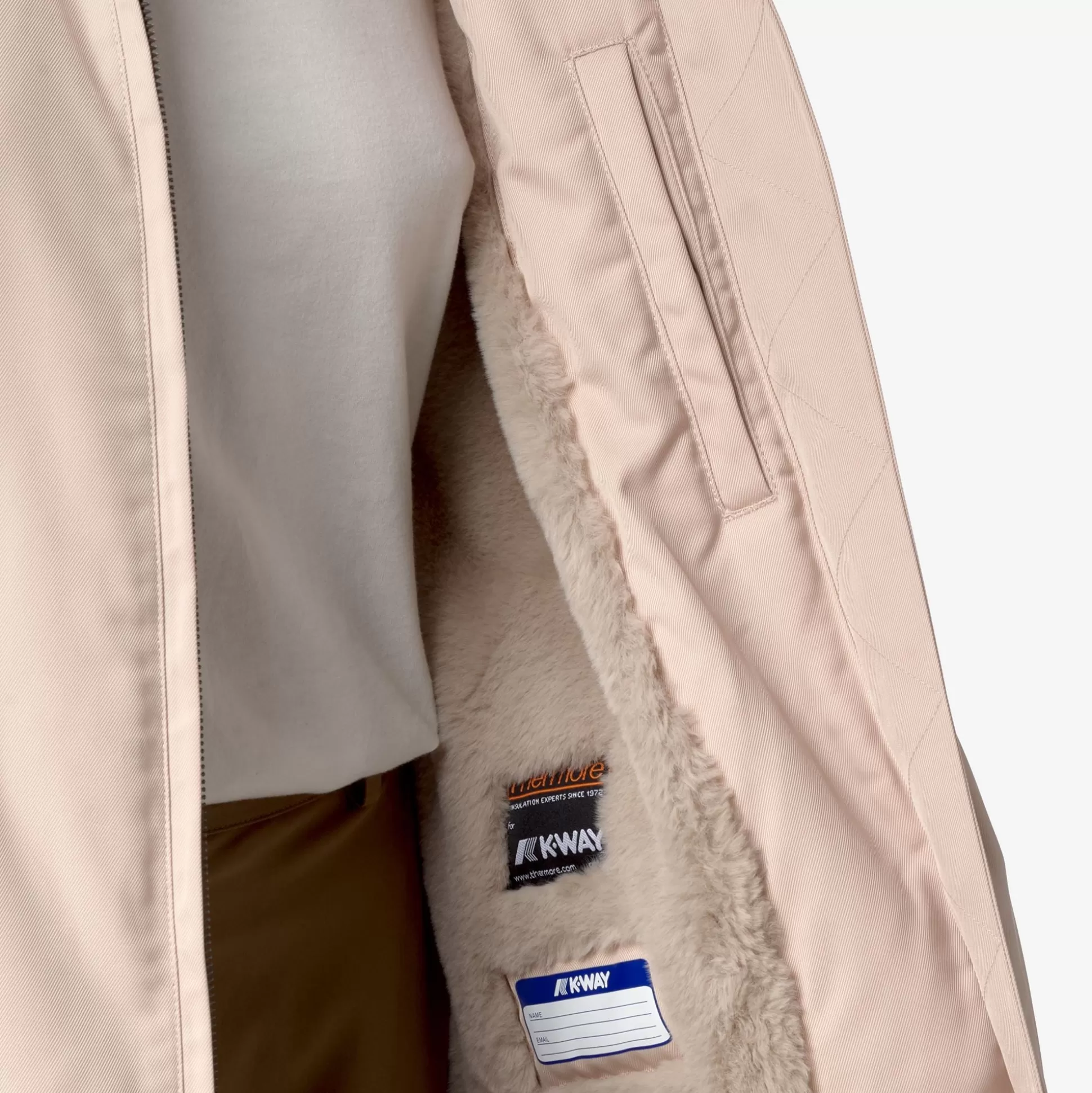 Discount K-Way OLLER TWILL FUR Pinktint-natural