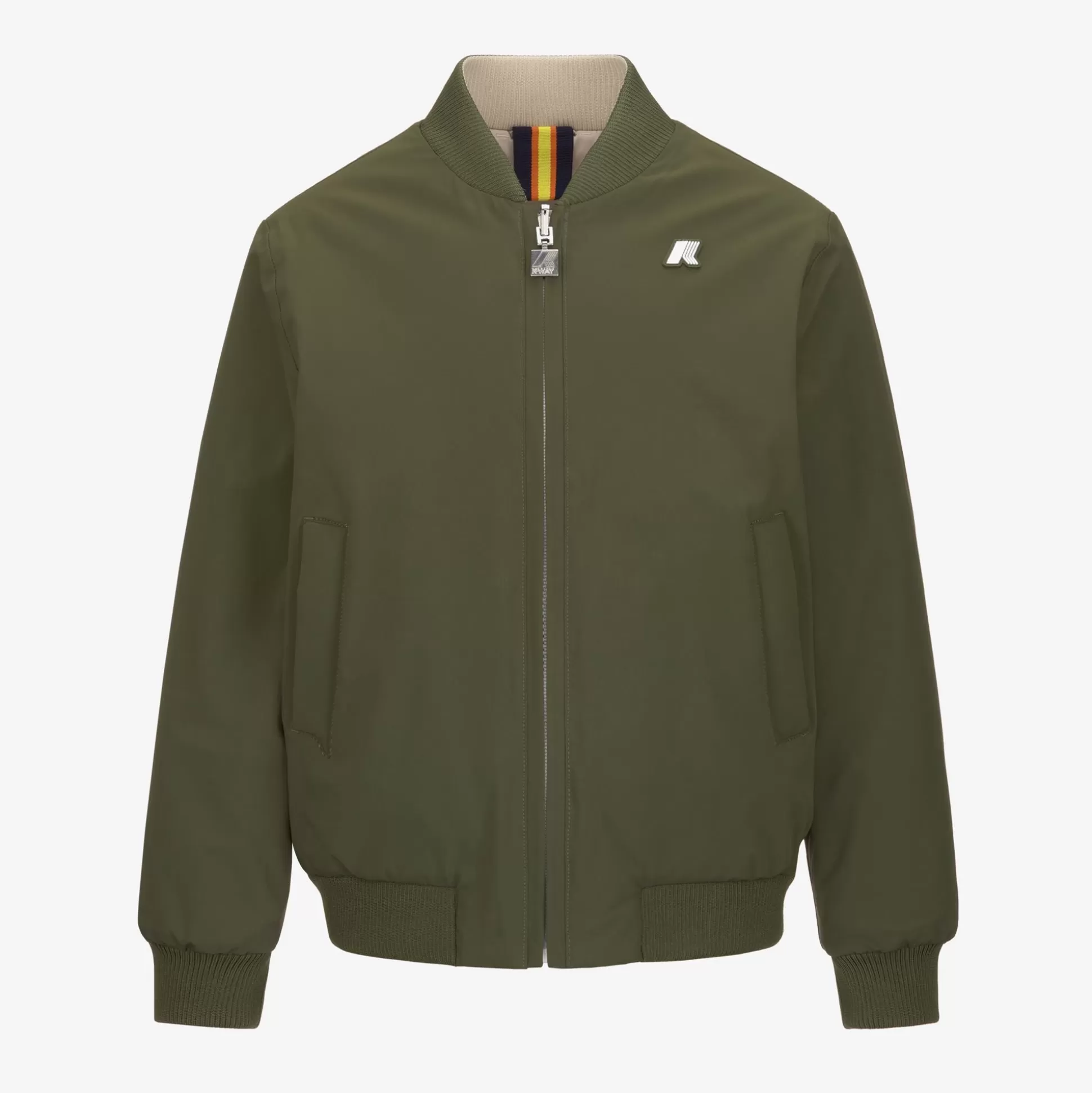 Cheap K-Way P. AORELIAN ST WARM REVERSIBLE Greencypress-beigegrey