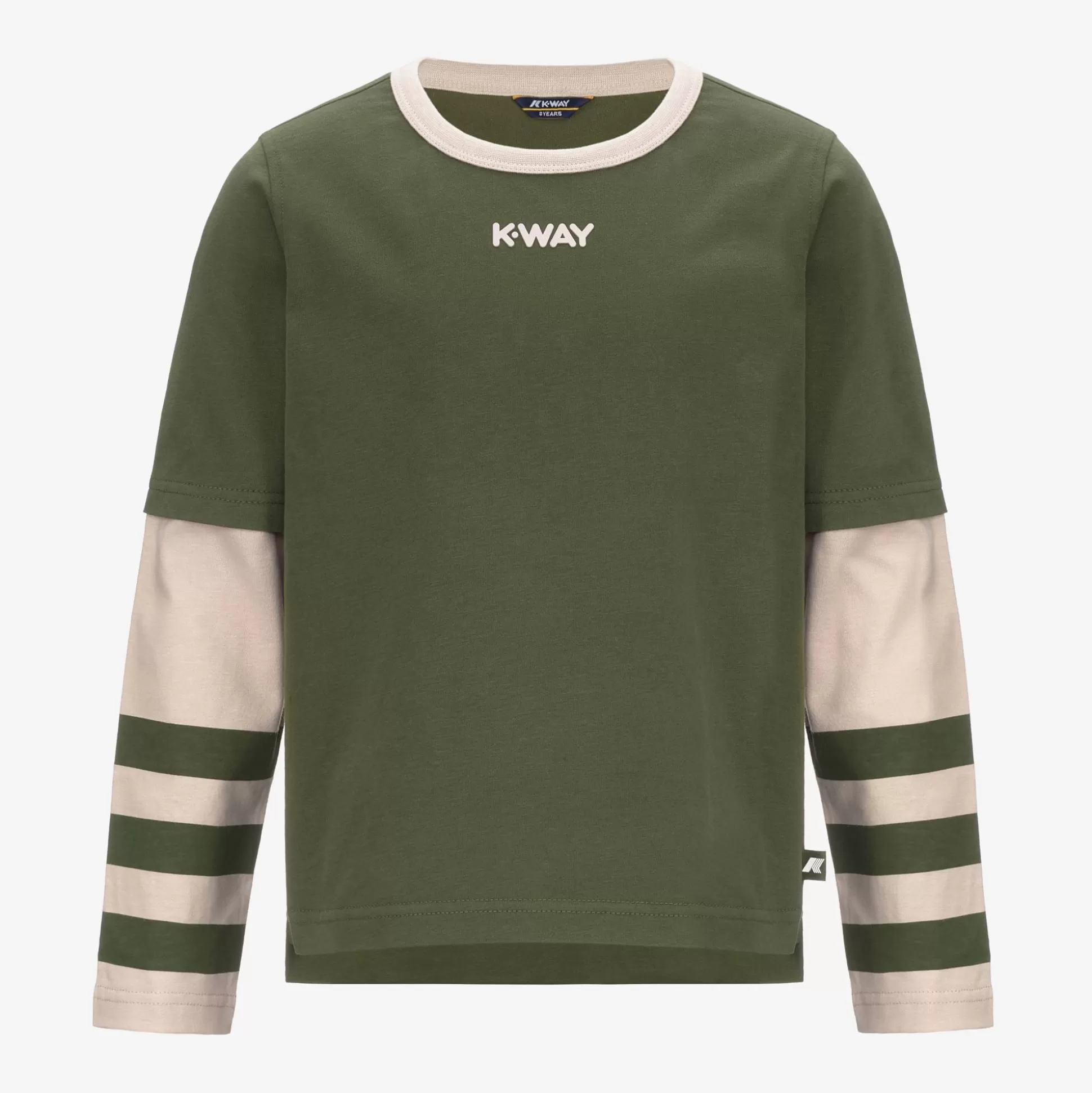 Discount K-Way P. ELMERINE PEACH REVERSIBLE SLEEVES Greencypress-pinktint