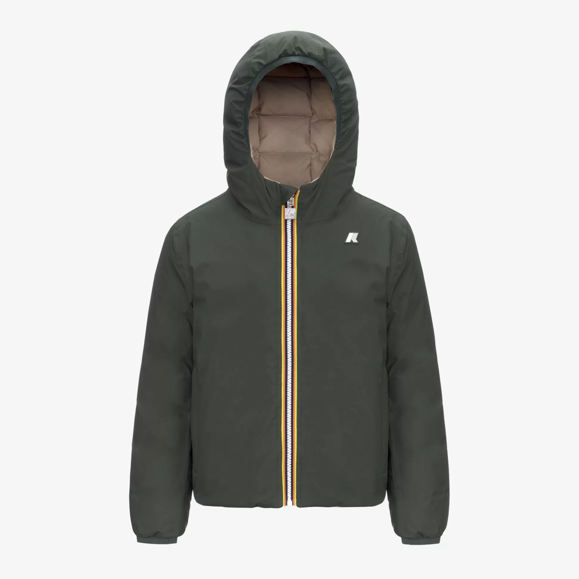 Flash Sale K-Way P. JACK ST THERMO REVERSIBLE Greenb-beigeg