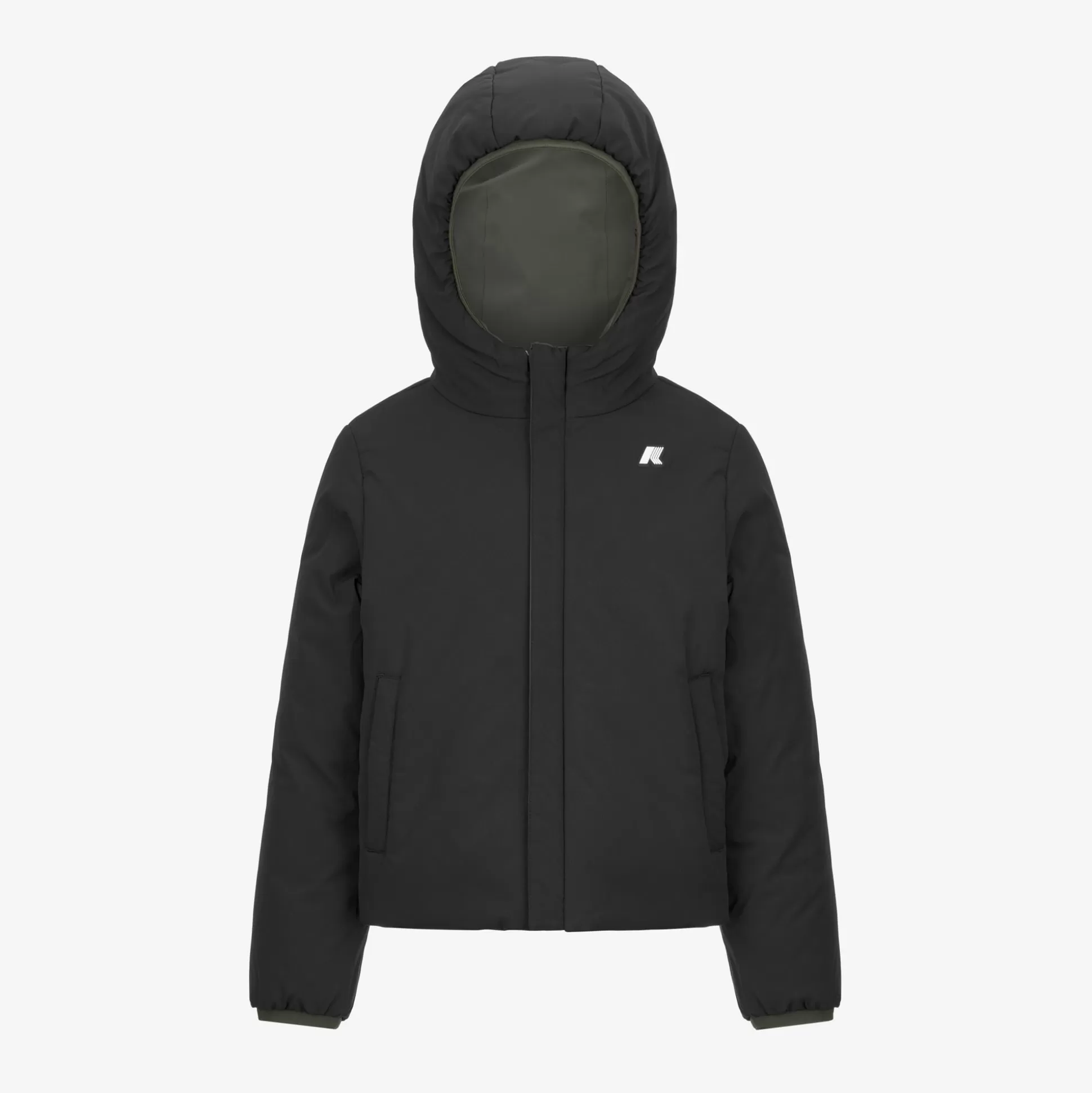 New K-Way P. JACK ST WARM REVERSIBLE Greenblackish-blackpure