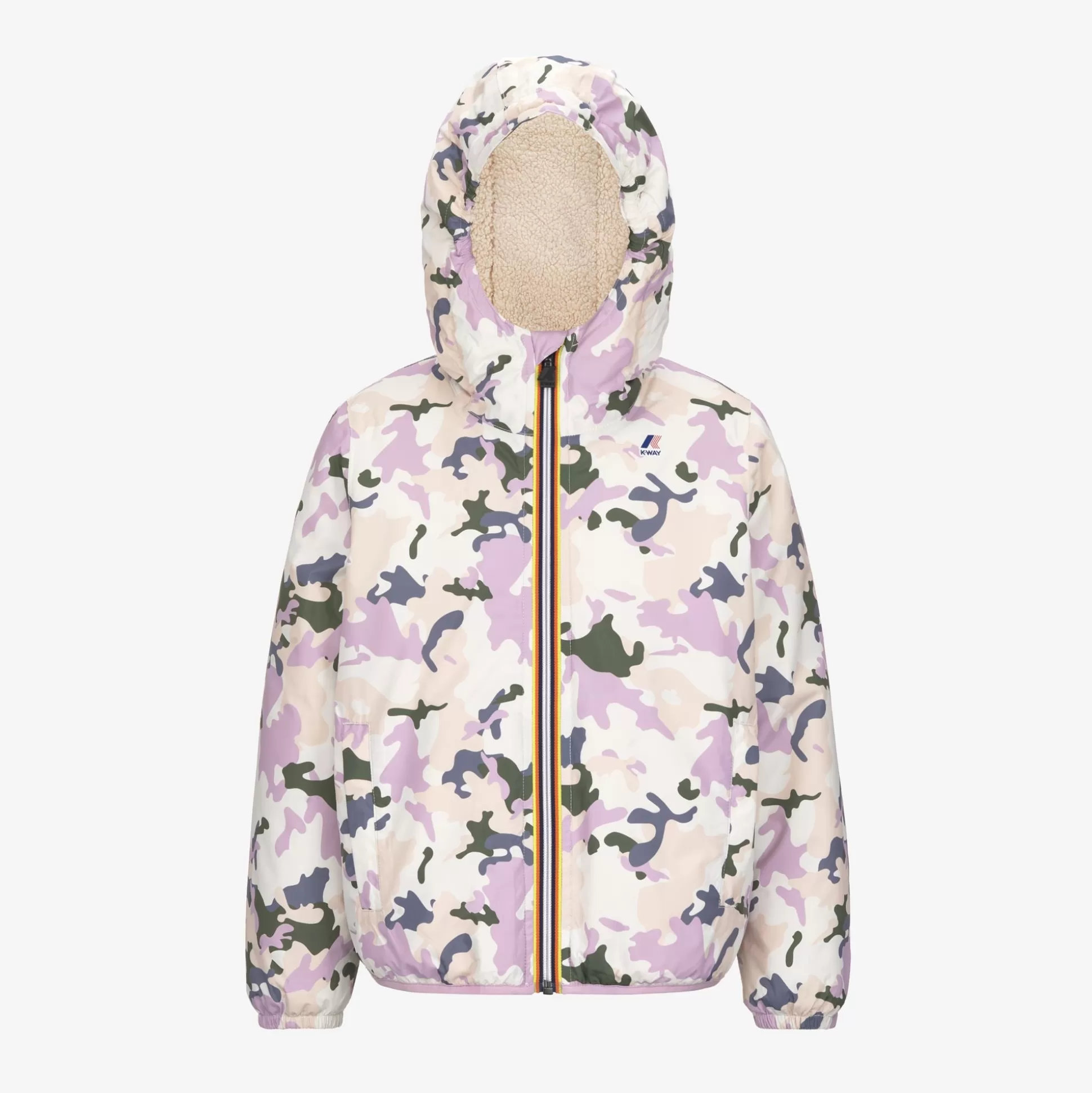Flash Sale K-Way P. LE VRAI 3.0 CLAUDE ORSETTO GRAPHIC Ecru-camogirlpink