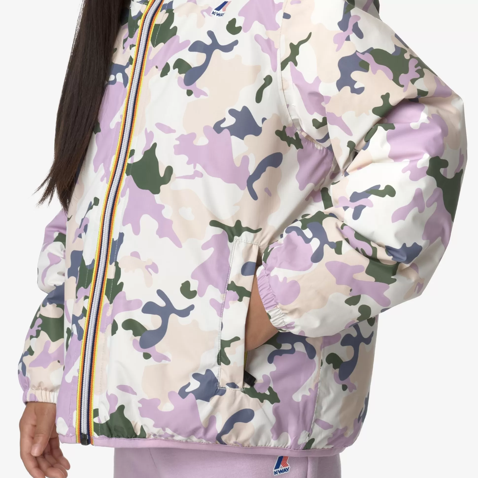 Flash Sale K-Way P. LE VRAI 3.0 CLAUDE ORSETTO GRAPHIC Ecru-camogirlpink