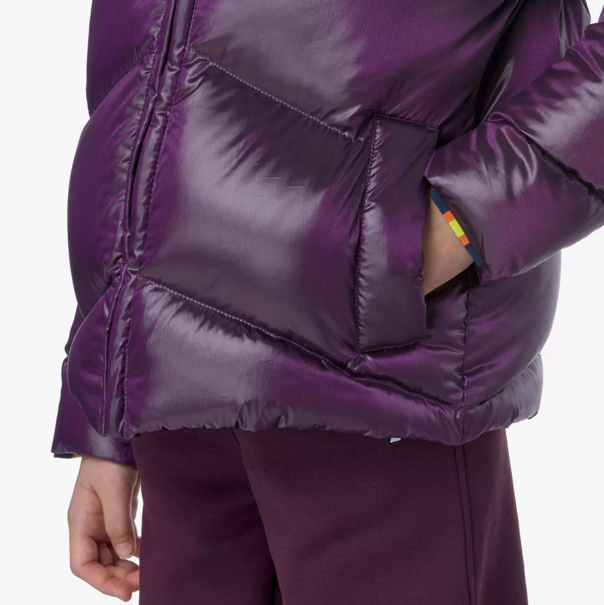 Sale K-Way P. NINEV CRYSTAL CHINTZ THERMO HEAVY Violetdkpurplechintz