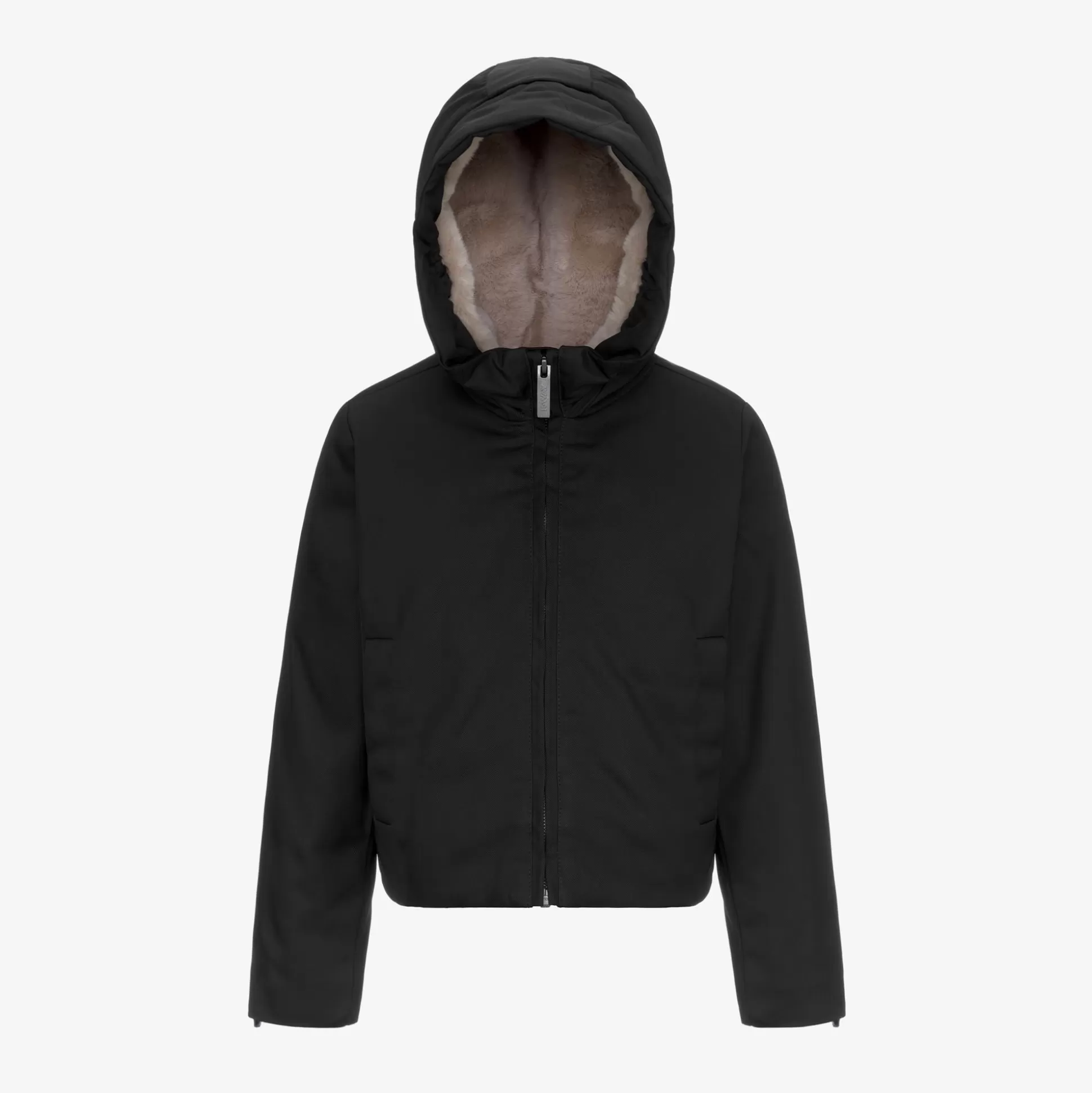 Discount K-Way P. OLGA TWILL FUR Blackpure-natural