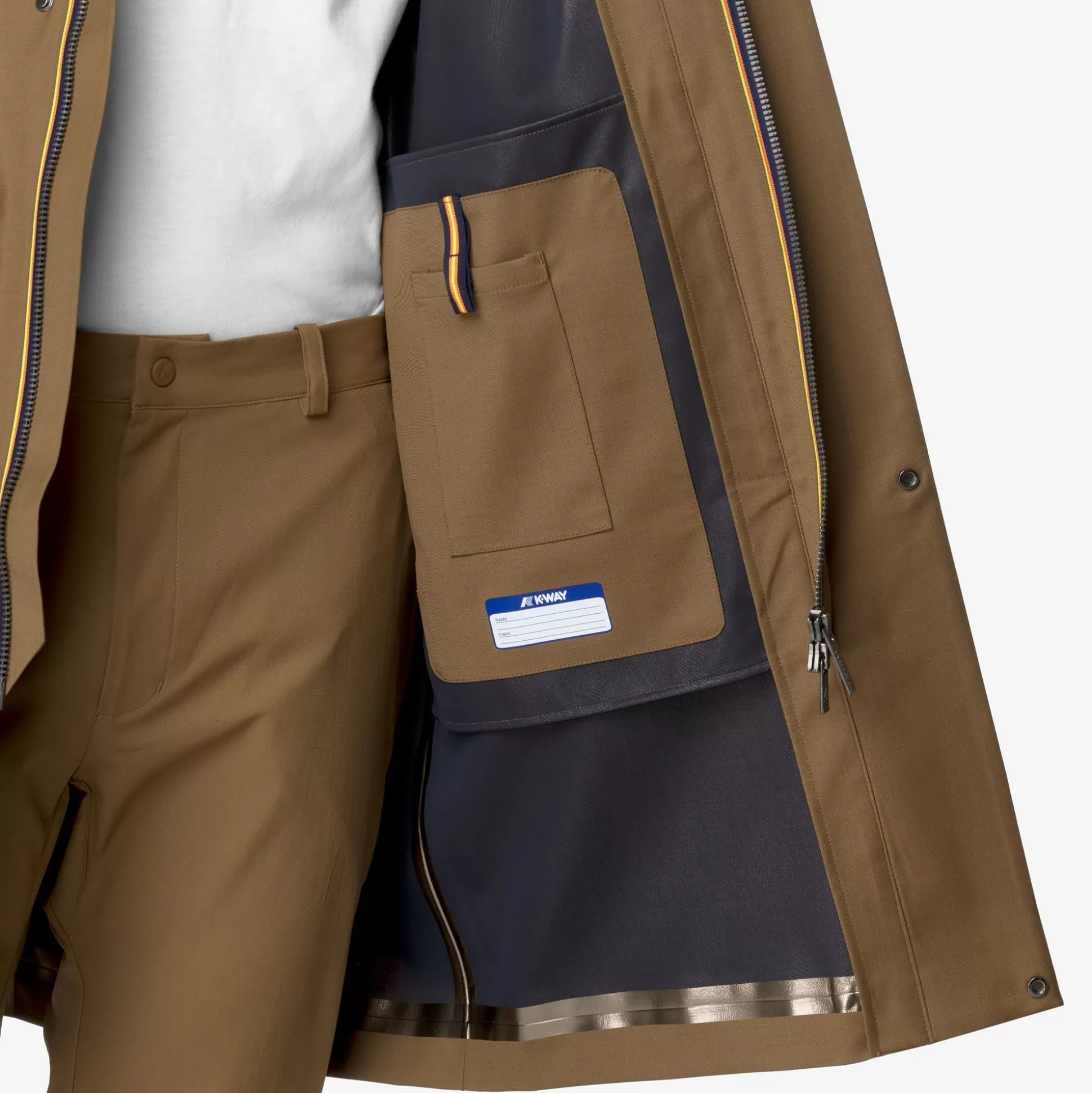 Best K-Way POIROL TECH WOOL BLEND Browncorda-bluedepth