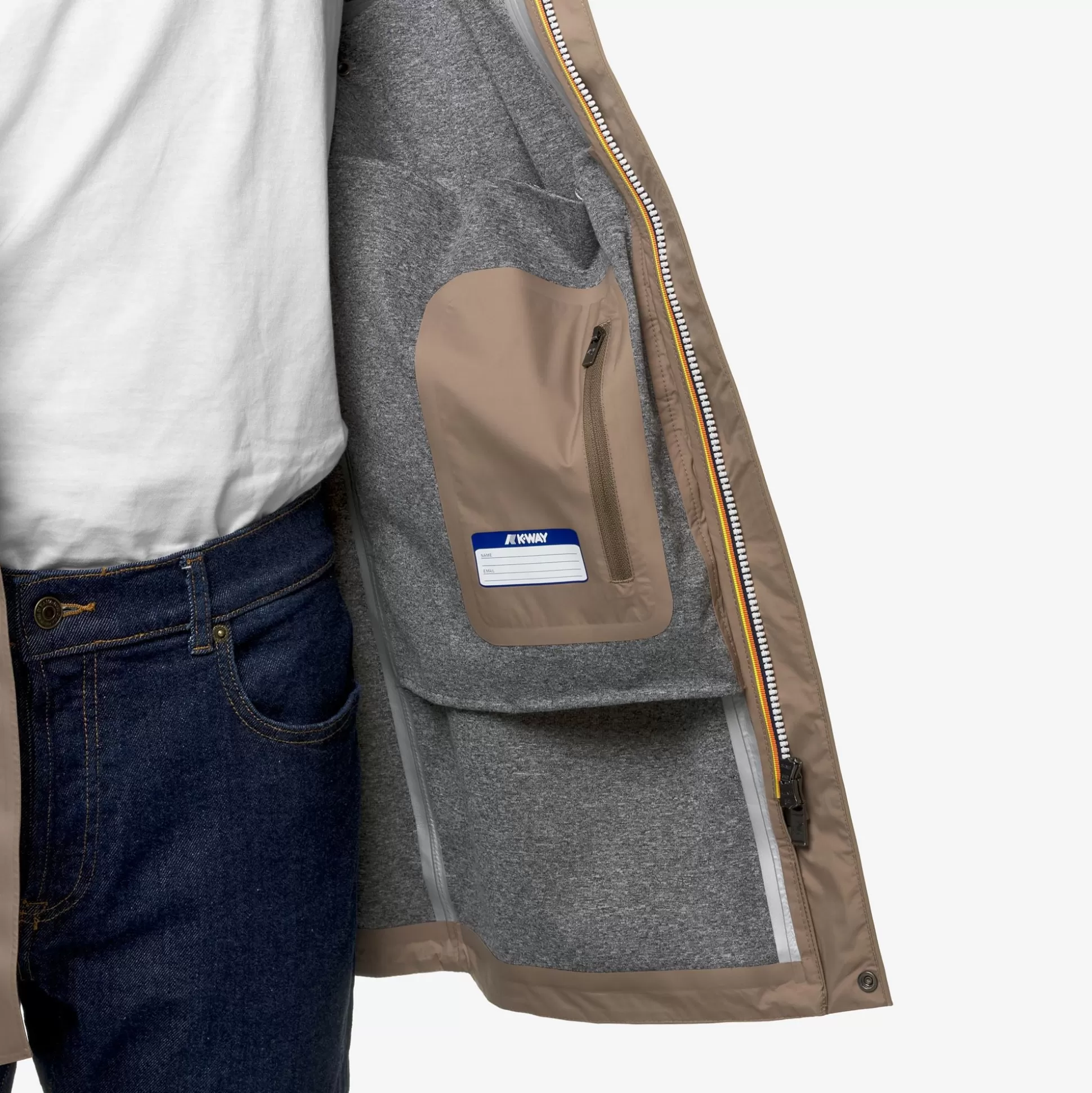 Outlet K-Way TOMMY BONDED JERSEY Beigetaupe