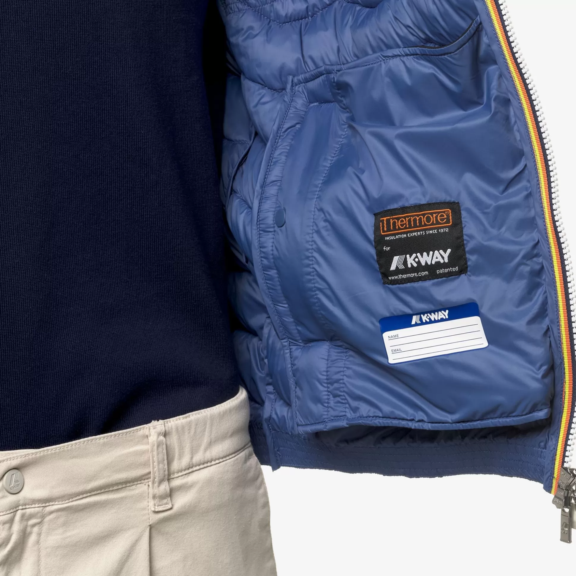 Outlet K-Way VALEN QUILTED WARM Bluefiord