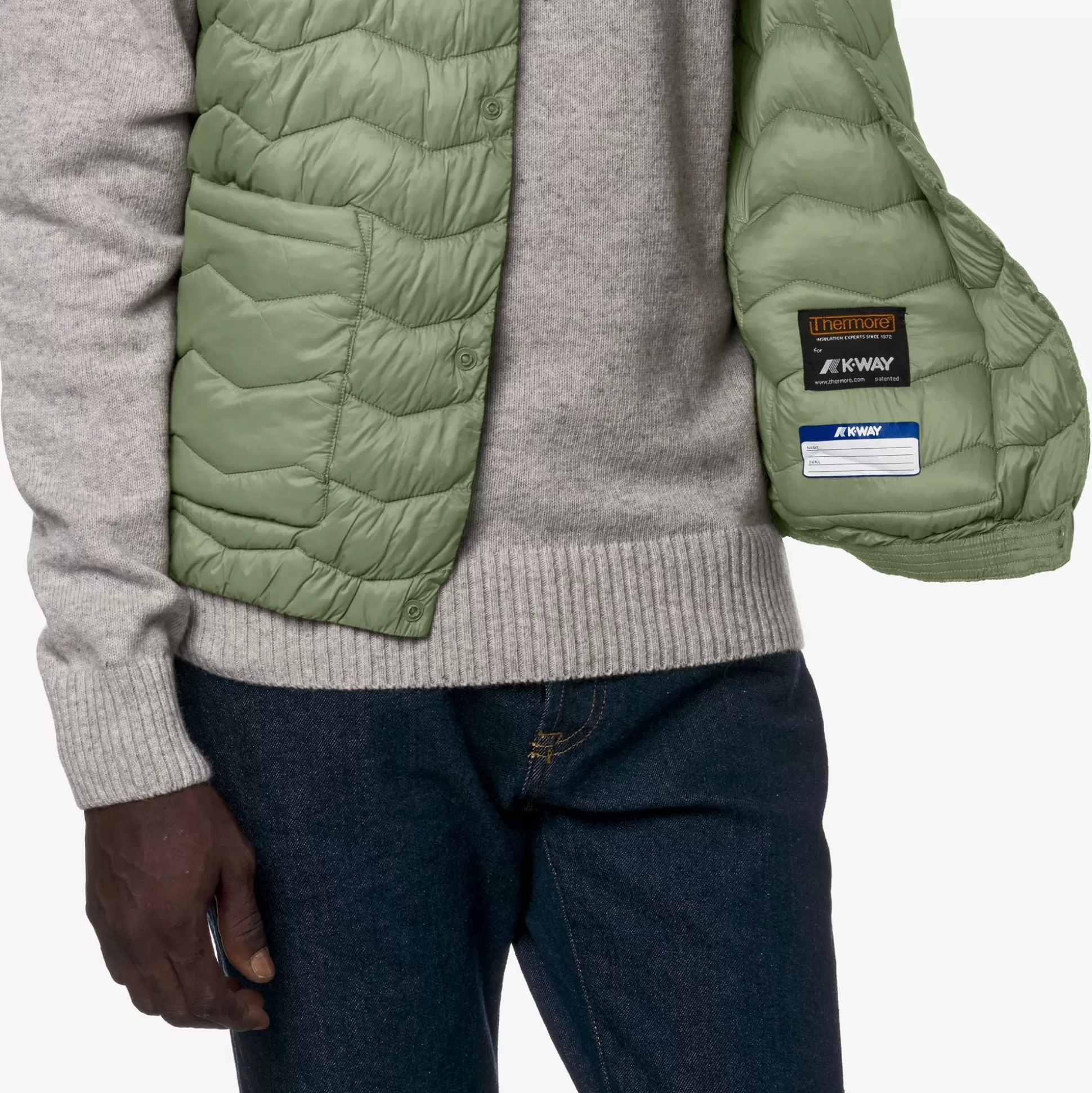 Online K-Way VALTY QUILTED WARM Greensage