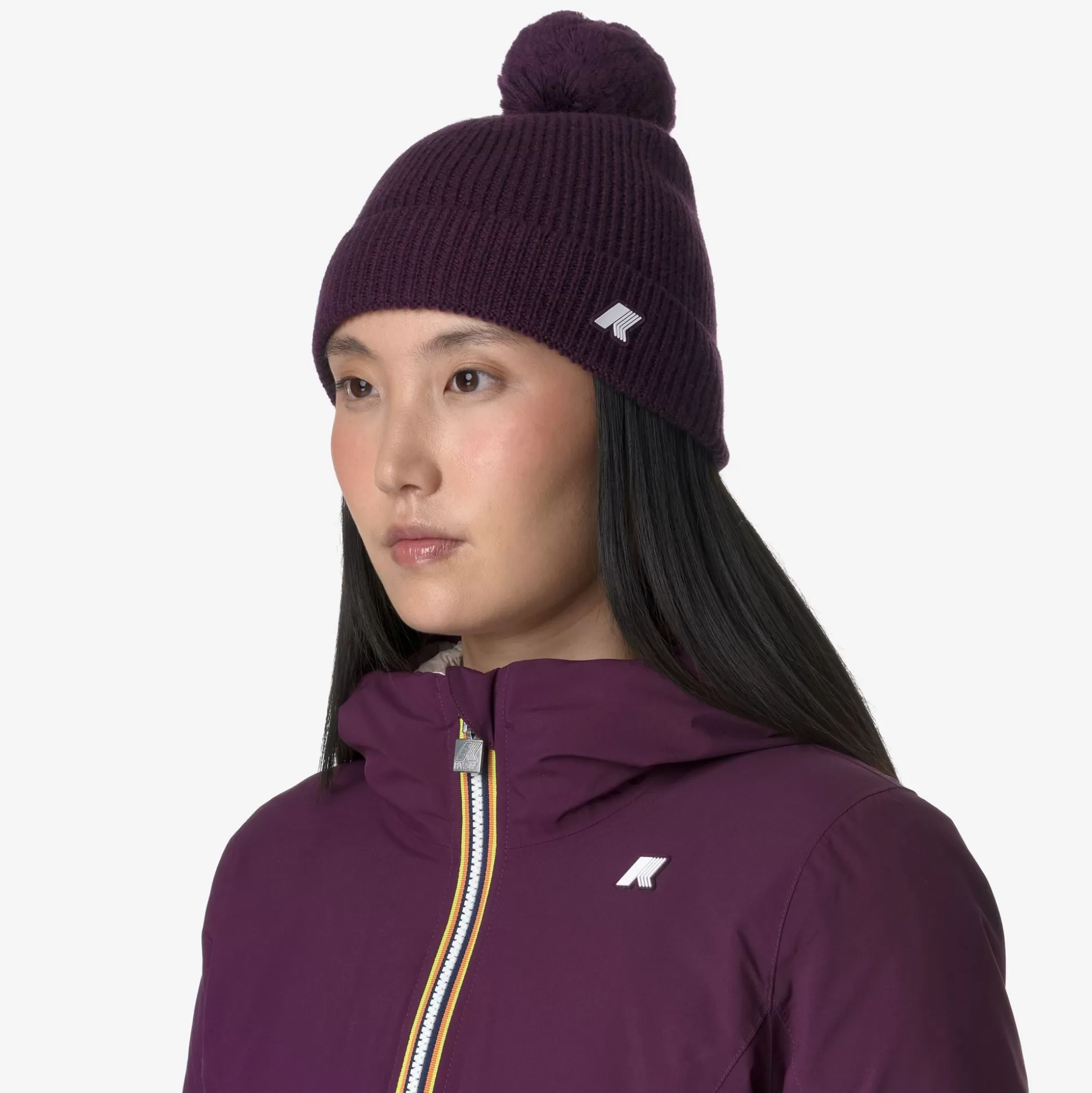 Flash Sale K-Way VINCIENNE CARDIGAN STITCH WOOL Violetdkpurplemelange