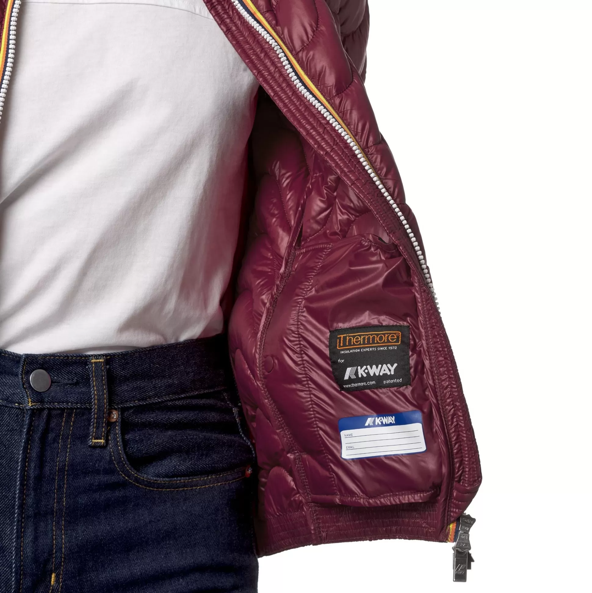 Store K-Way VIOLETTE QUILTED WARM Reddk