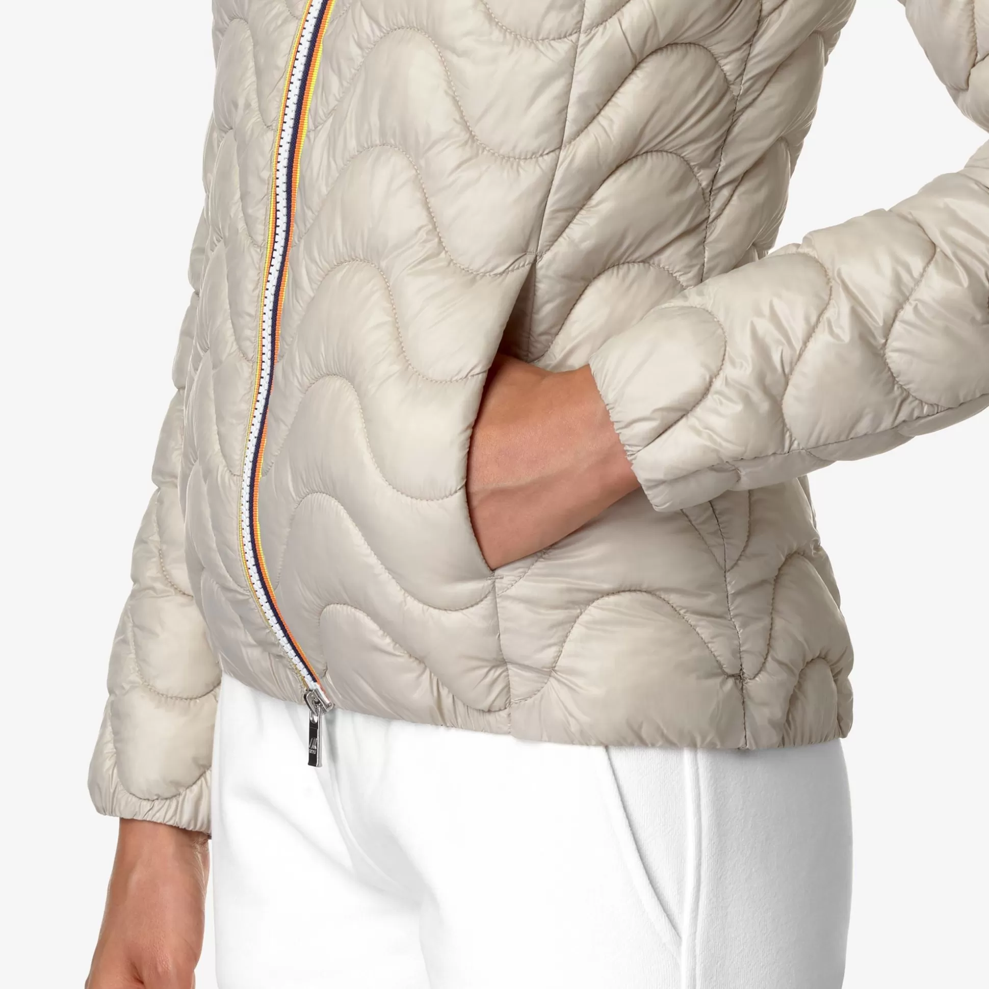 Discount K-Way VIOLETTE QUILTED WARM Beigegrey