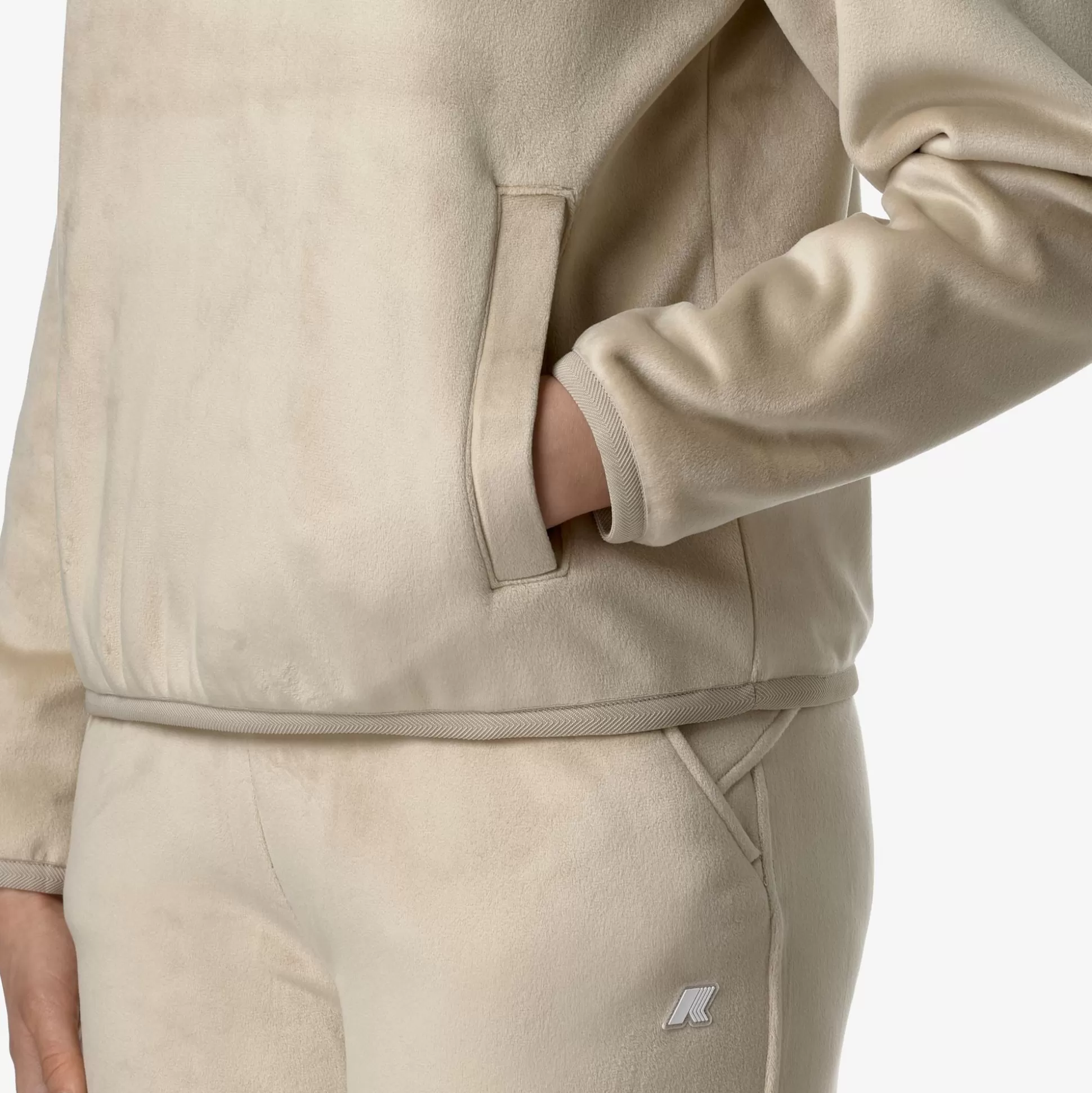 New K-Way VIV VELOUR POLAR Beigegrey-beigegrey